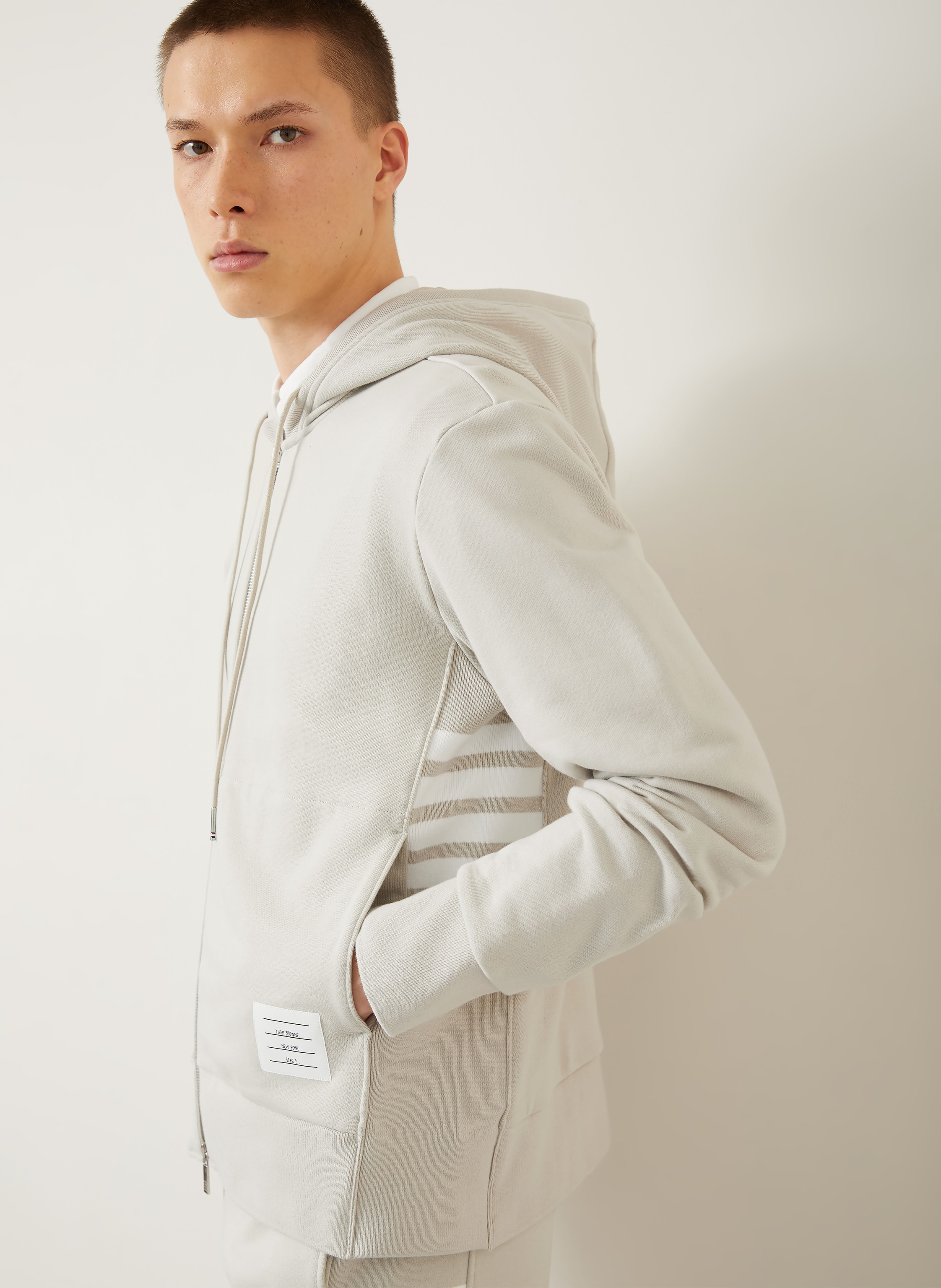 Thumbnail - Thom Browne. Sweatjacke beige