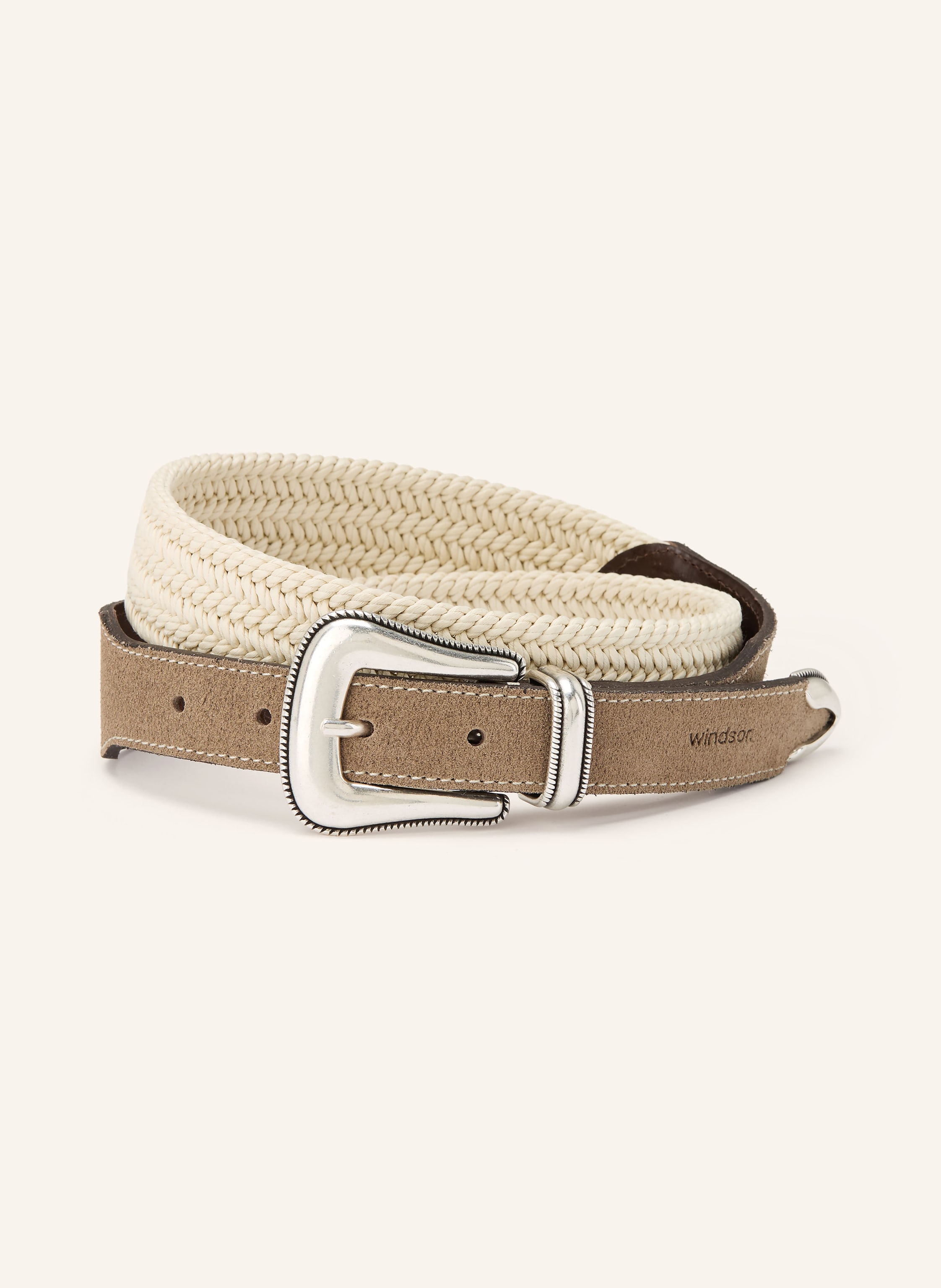 Windsor Windsor. Flechtgürtel beige in ECRU / SILBER / TAUPE
