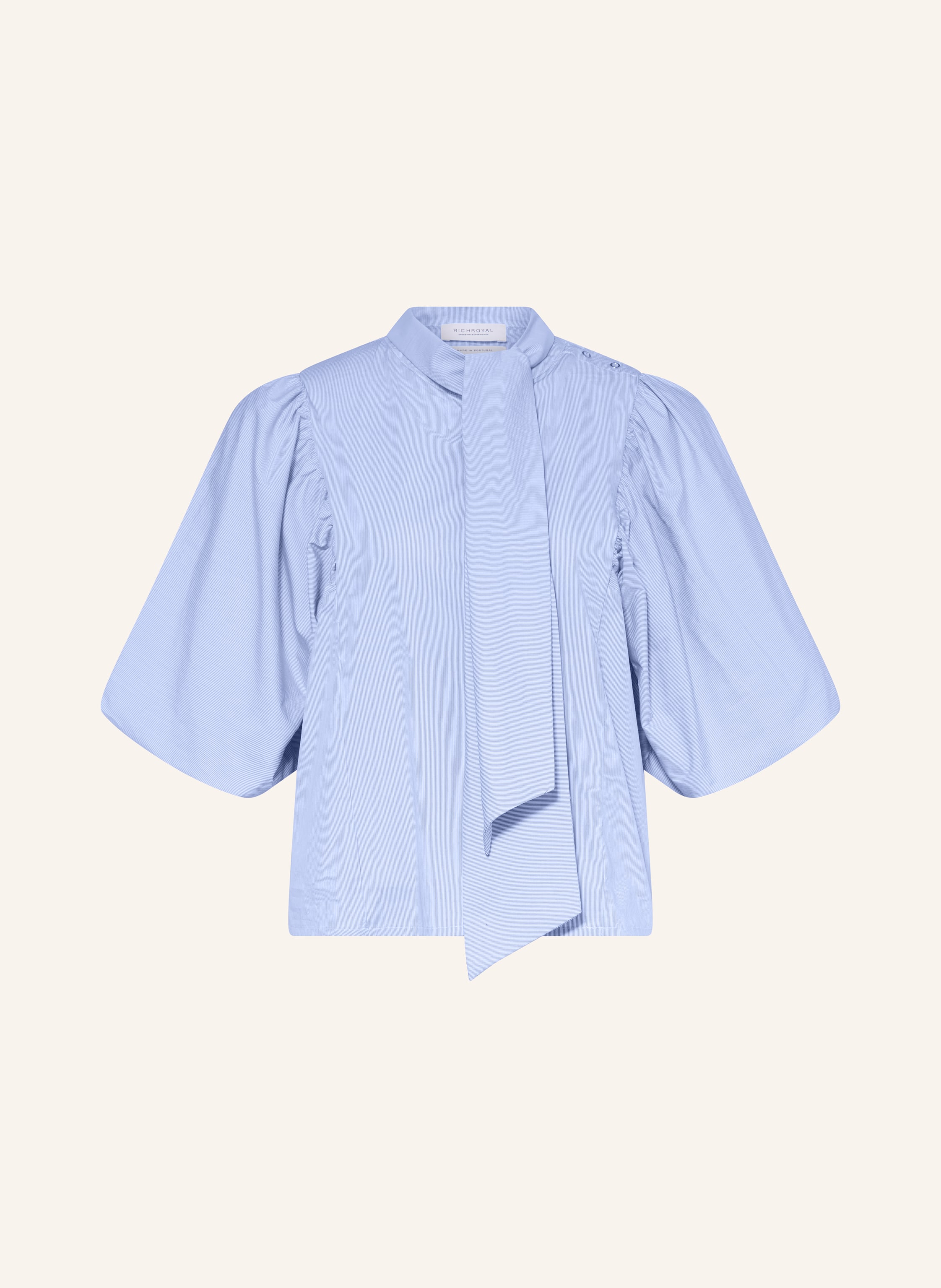 Rich & Royal Blusenshirt Mit 3/4-Arm Und Abnehmbarer Schluppe blau