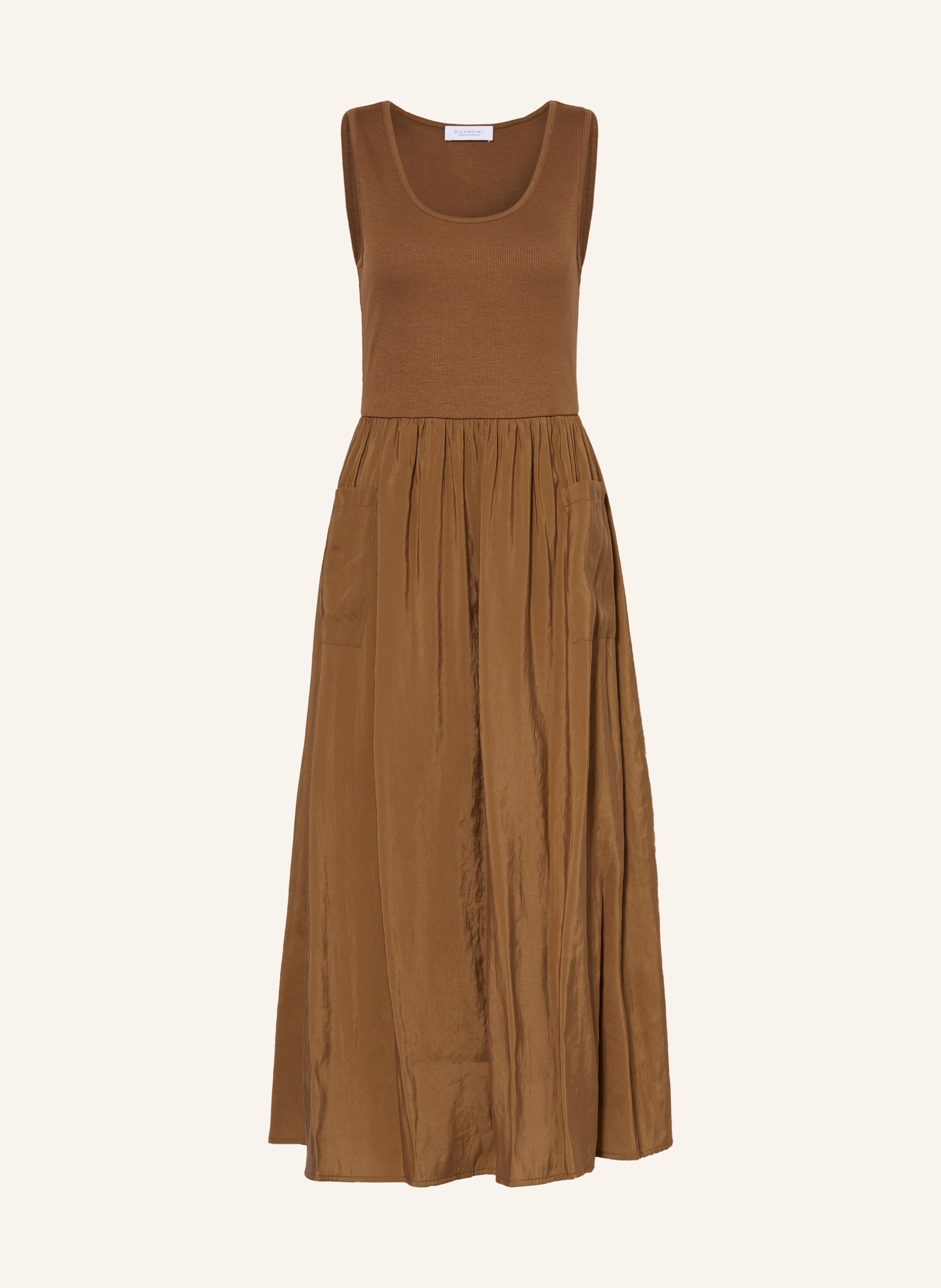 Rich & Royal Kleid Im Materialmix braun