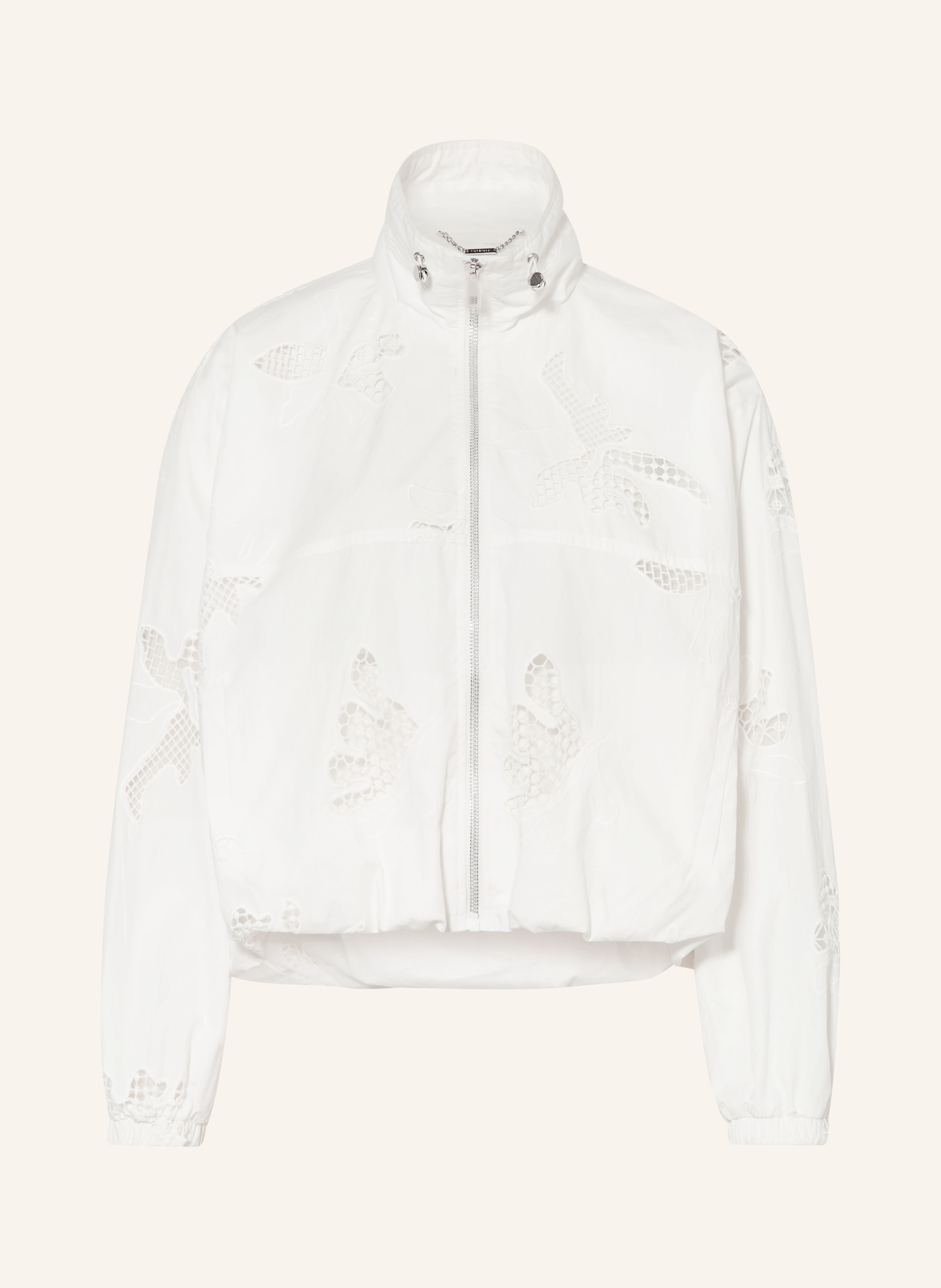Rich & Royal Oversized-Blouson Mit Lochspitze weiss