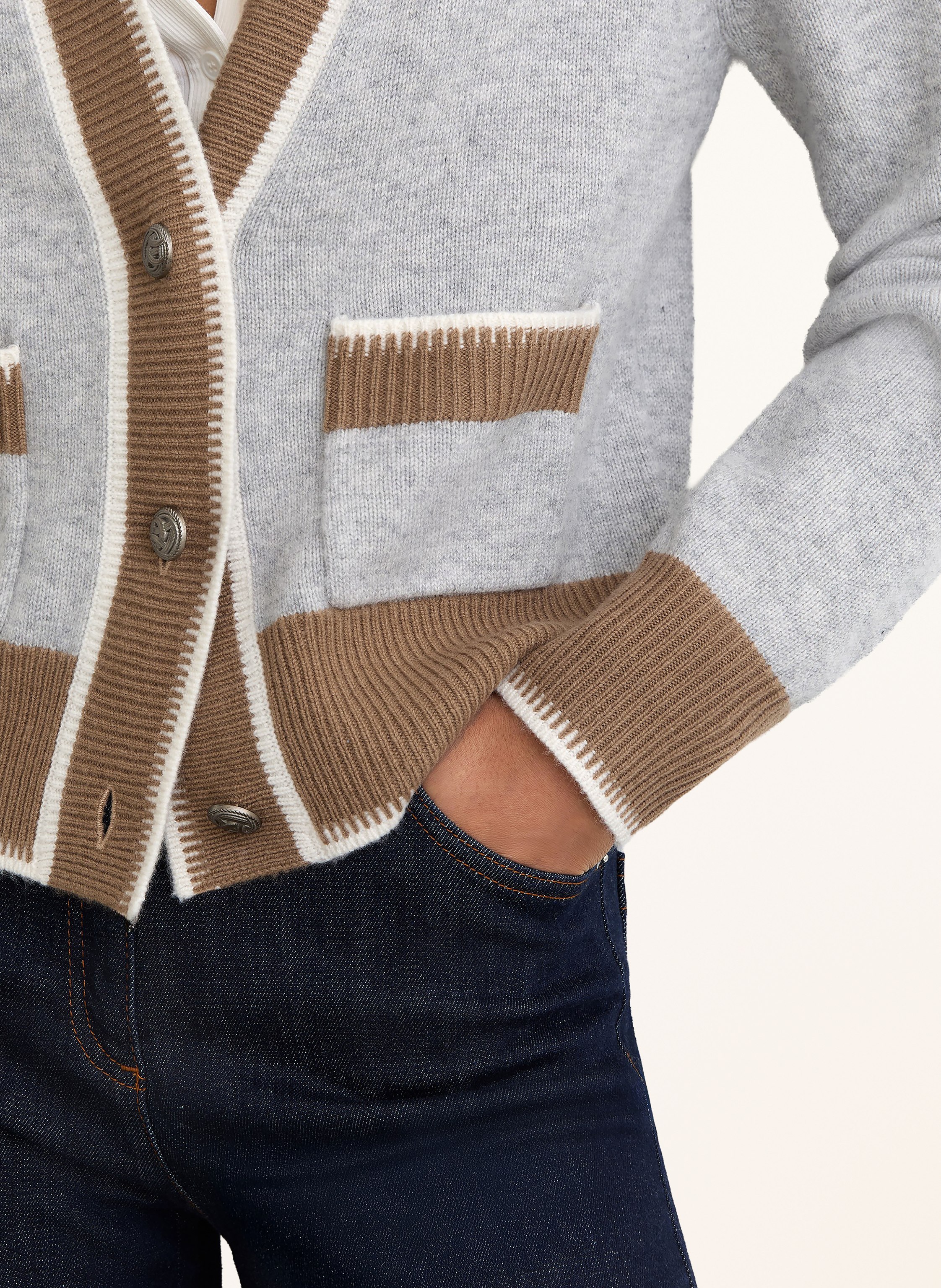 Thumbnail - Reiss Strickjacke Louisa grau