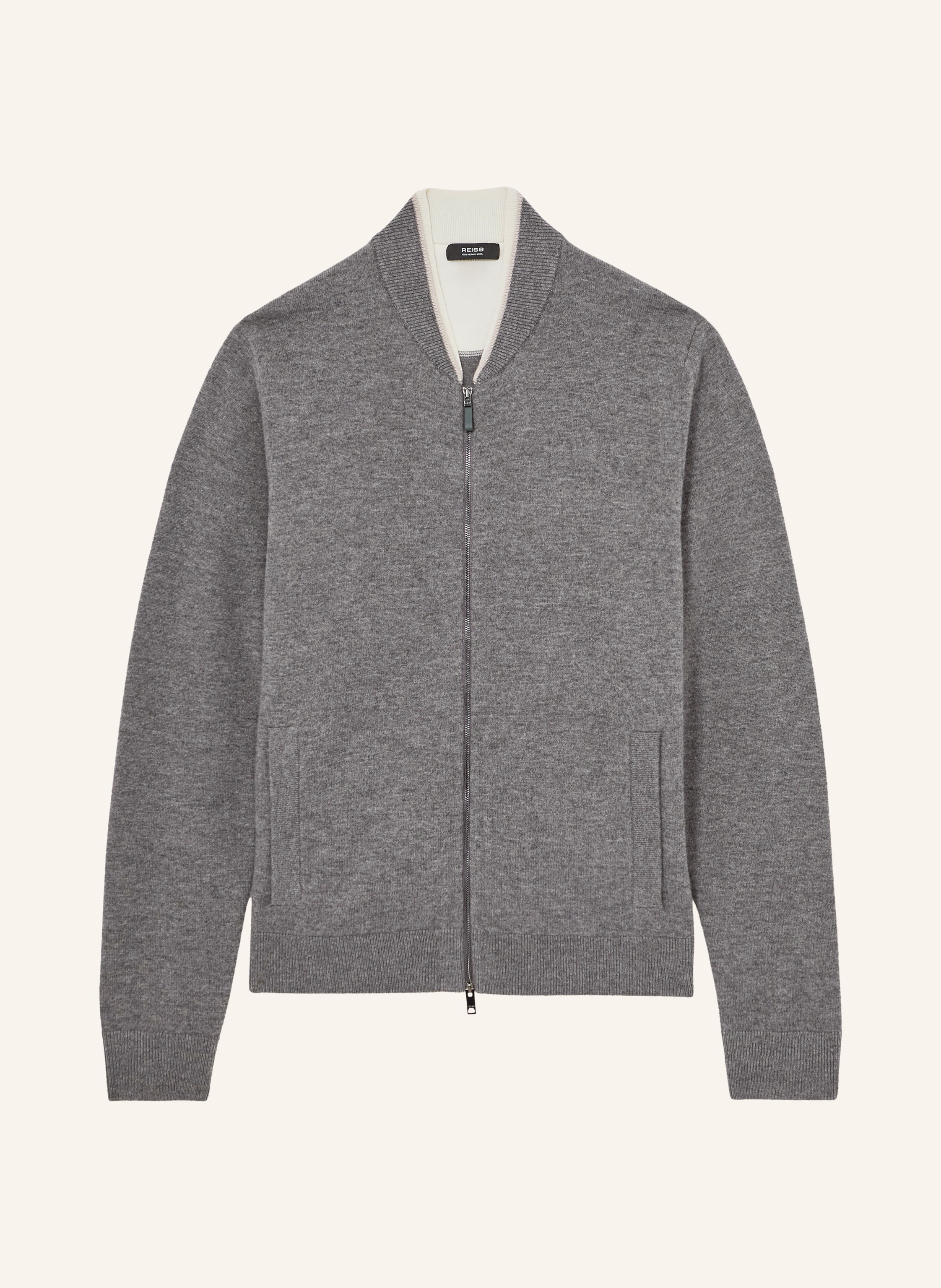 Reiss Strickjacke Clifford grau