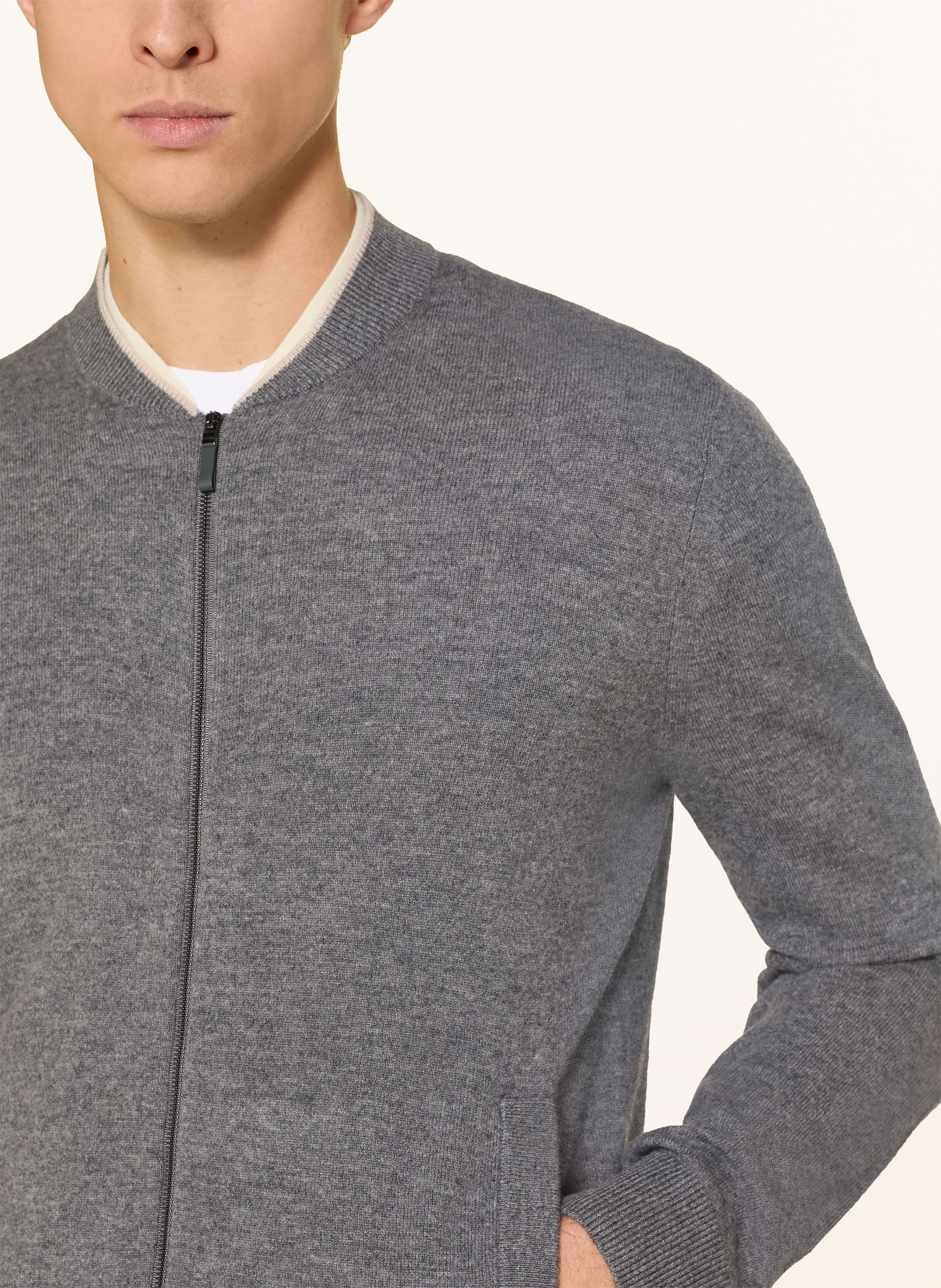 Thumbnail - Reiss Strickjacke Clifford grau