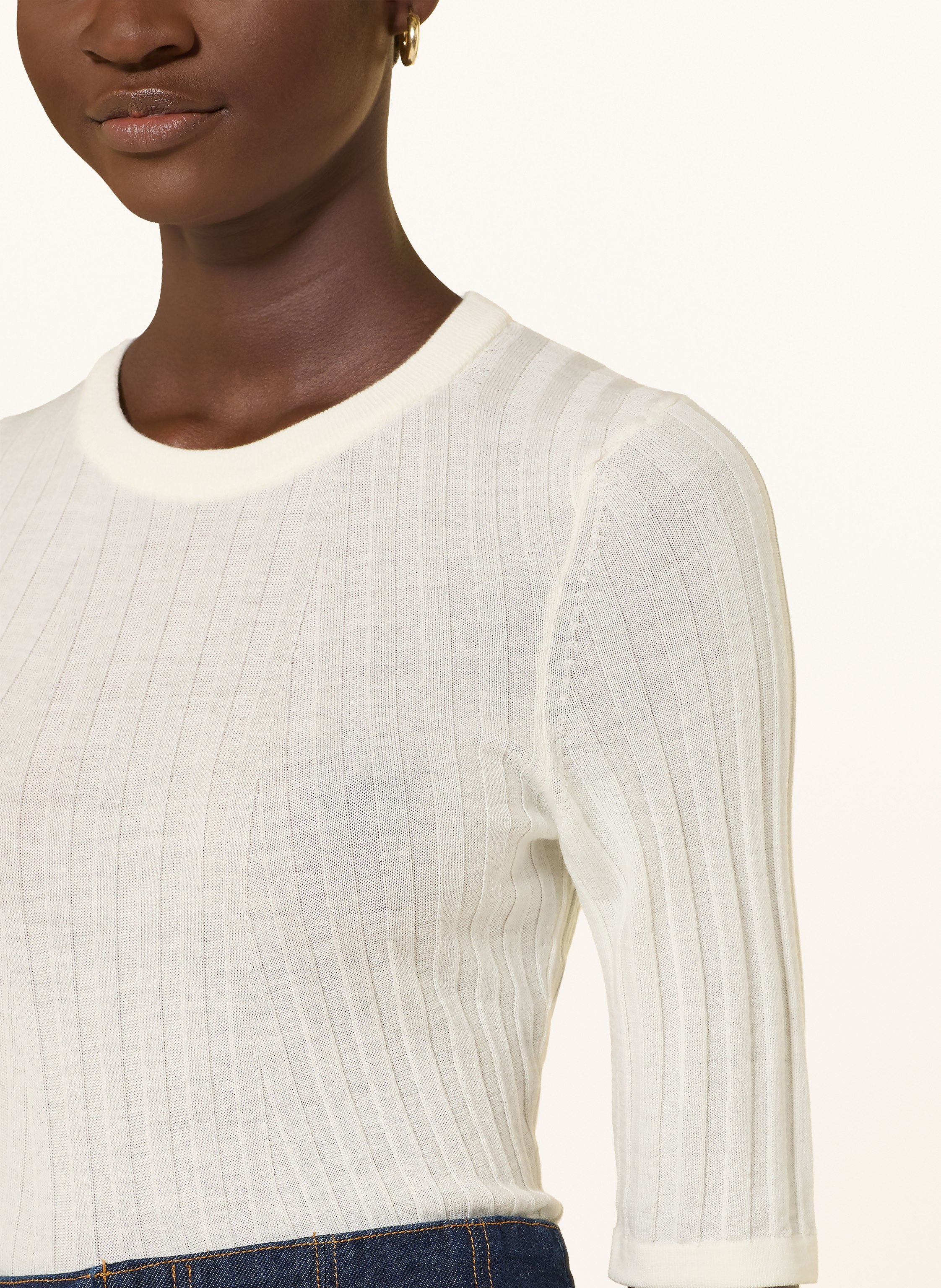 Thumbnail - Veronica Beard Strickshirt Debois Aus Merinowolle weiss