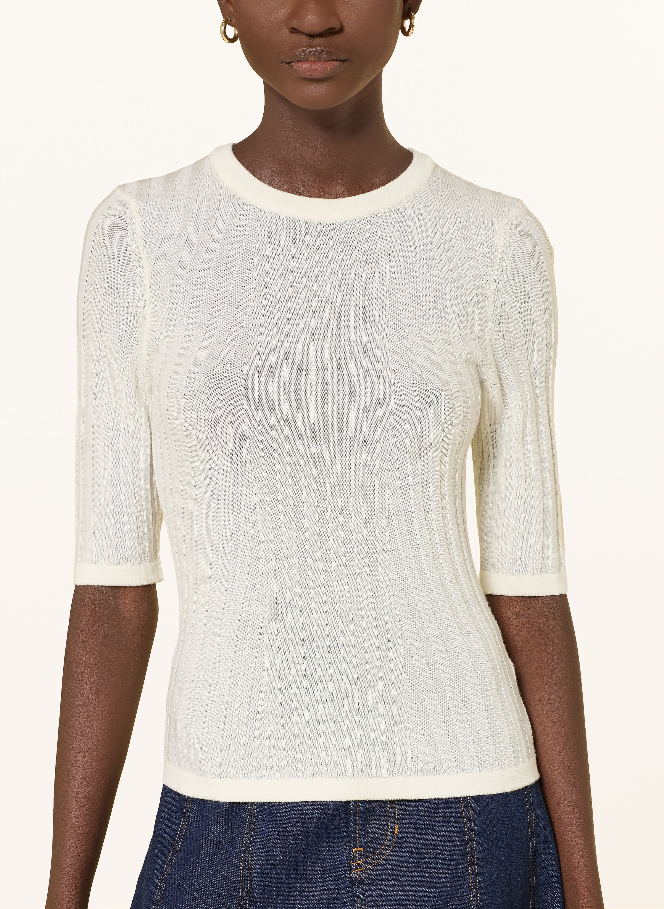 Thumbnail - Veronica Beard Strickshirt Debois Aus Merinowolle weiss