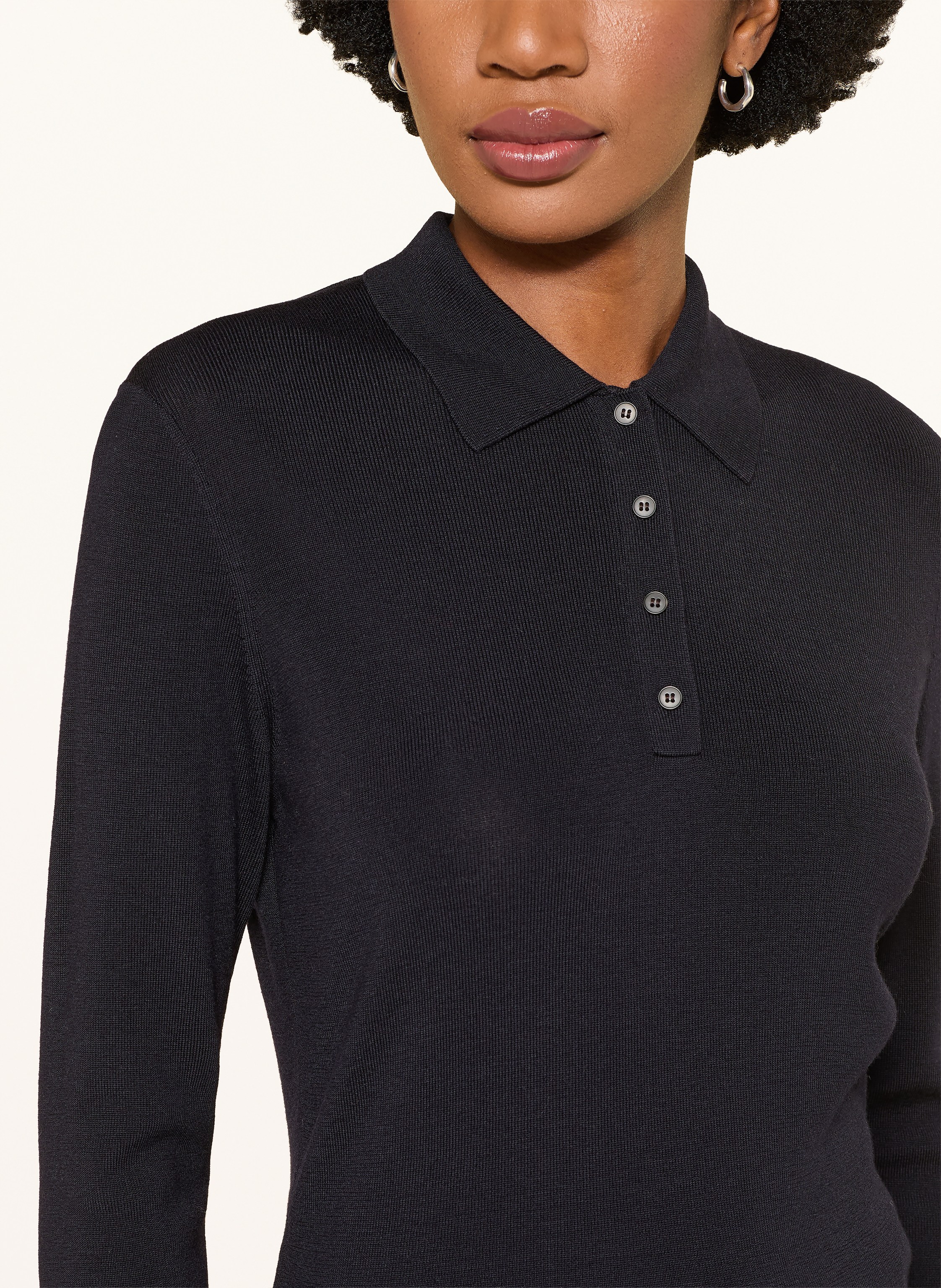 Thumbnail - Cos Strick-Poloshirt Mit 3/4-Arm blau