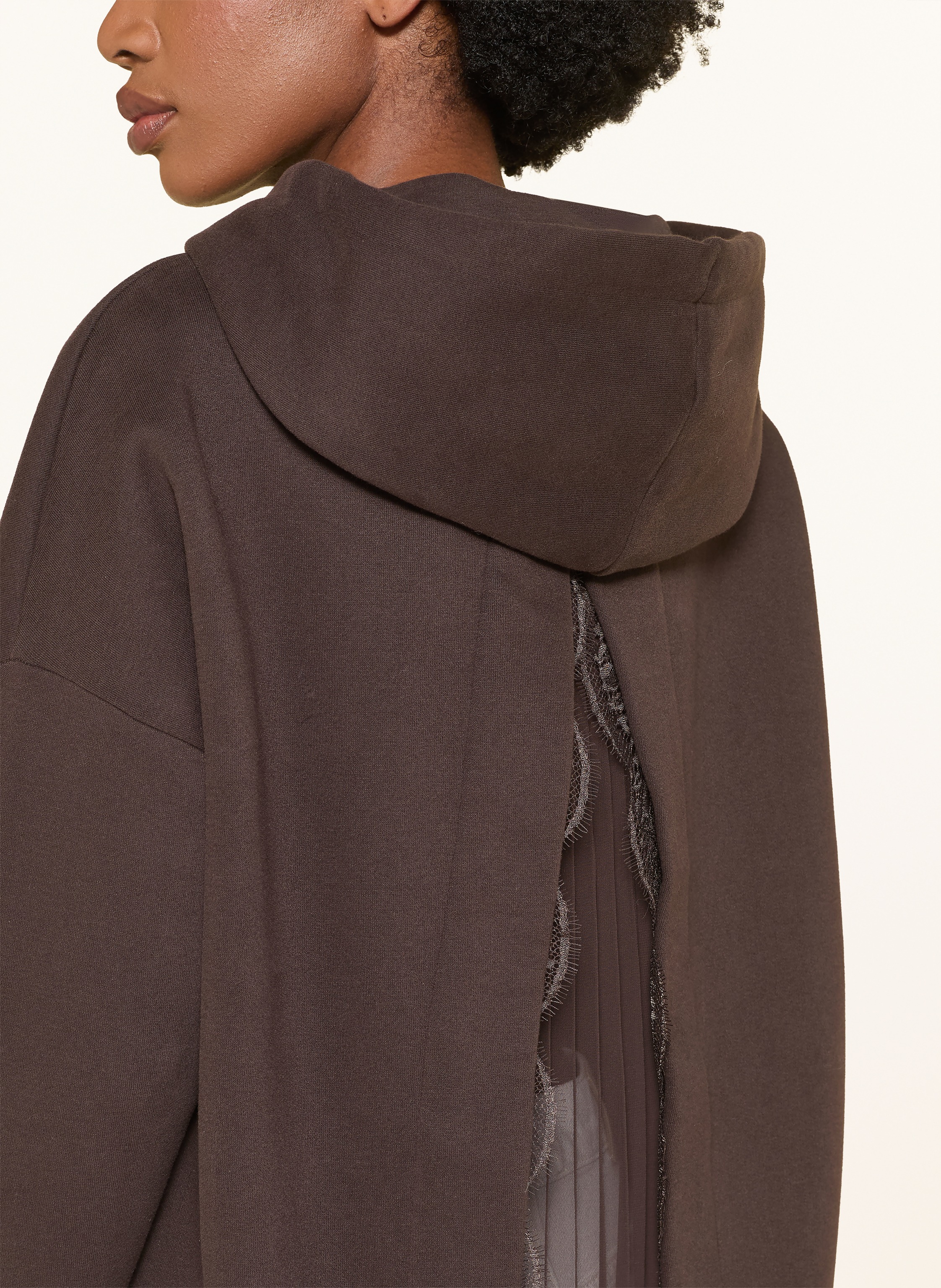 Thumbnail - Allsaints Hoodie Nia Mit Spitze braun