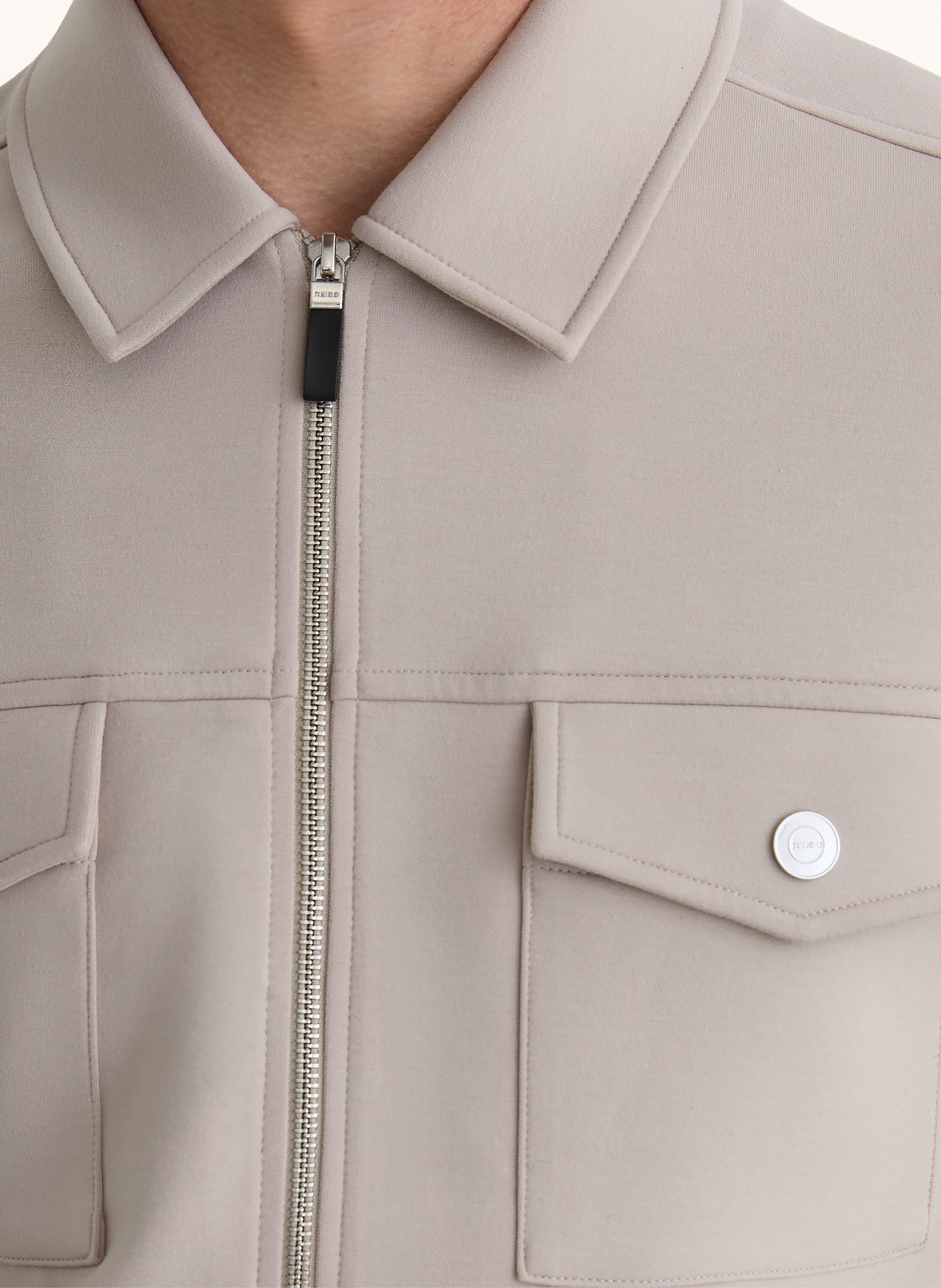 Thumbnail - Reiss Overshirt Medina beige