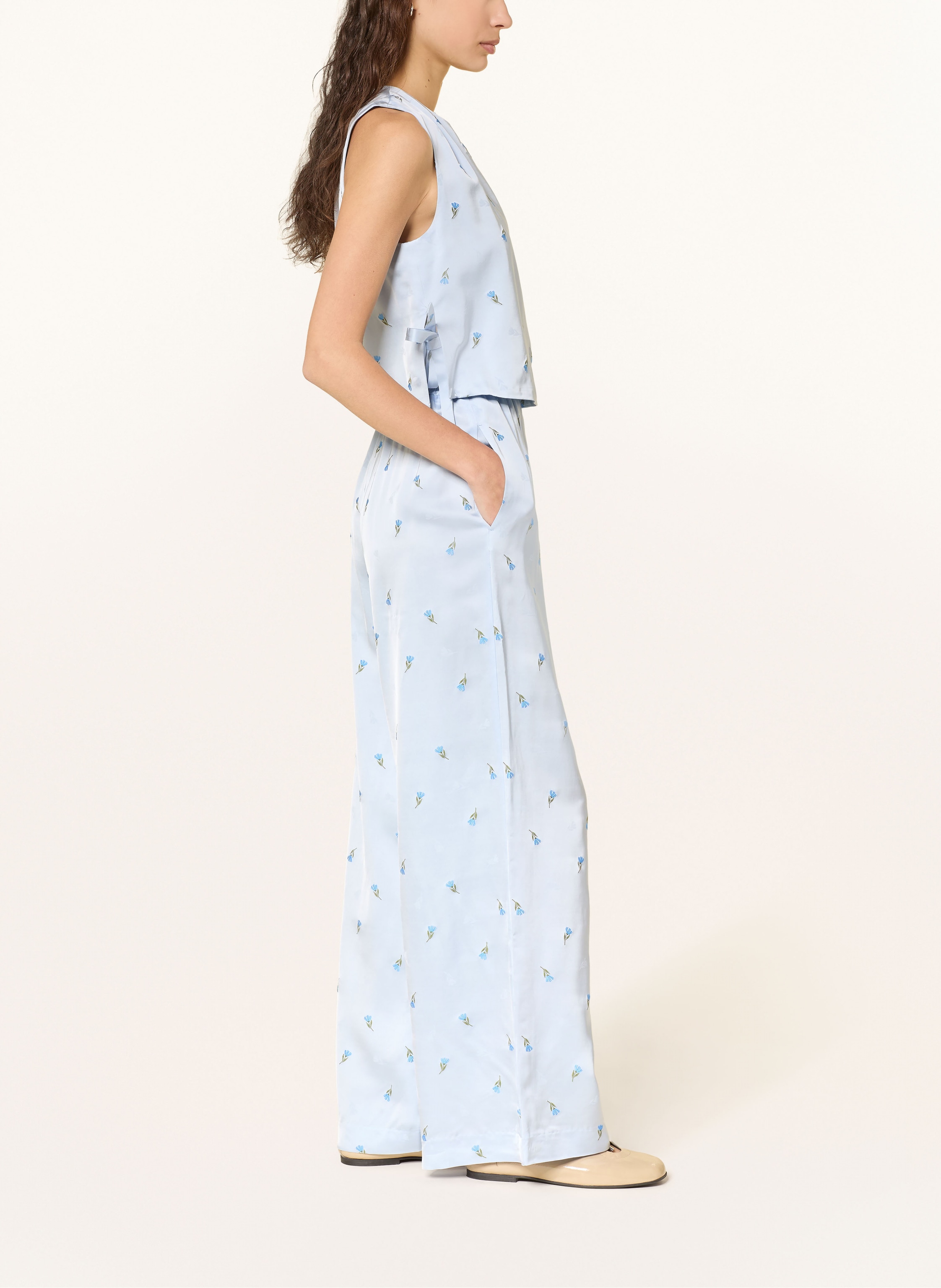 Thumbnail - Claudie Pierlot Marlenehose Aus Satin blau