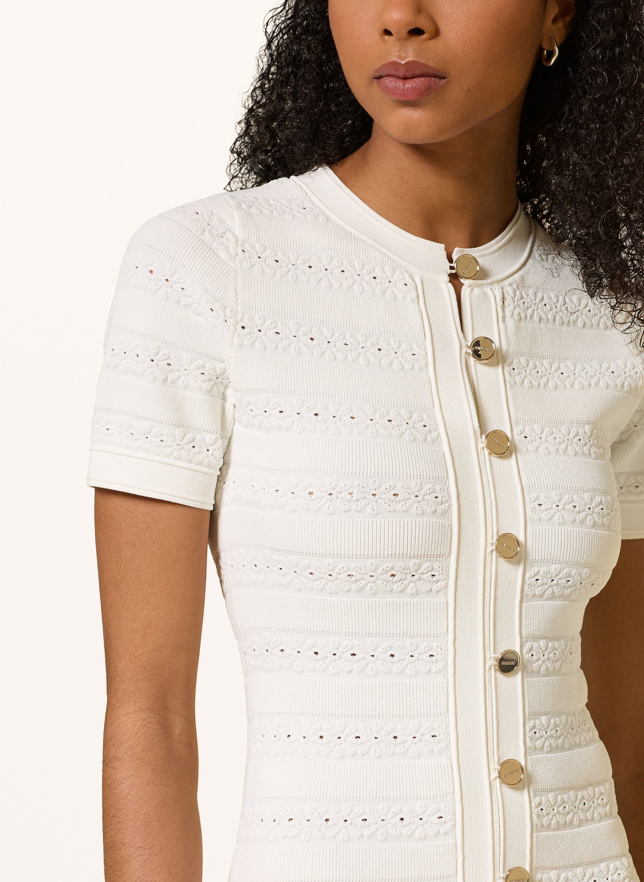 Thumbnail - Sandro Strickkleid weiss