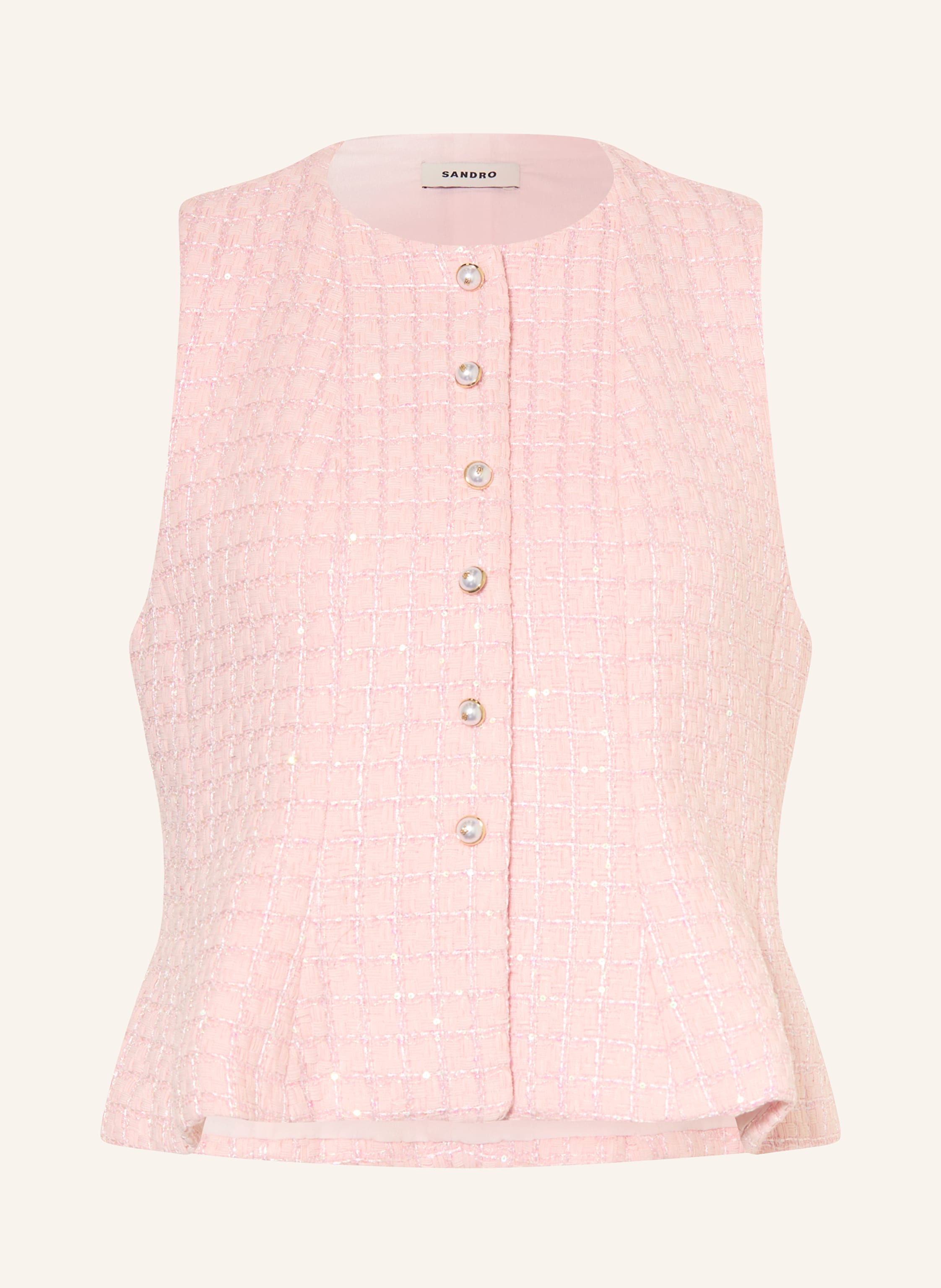 Sandro Bouclé-Weste Mit Pailletten pink
