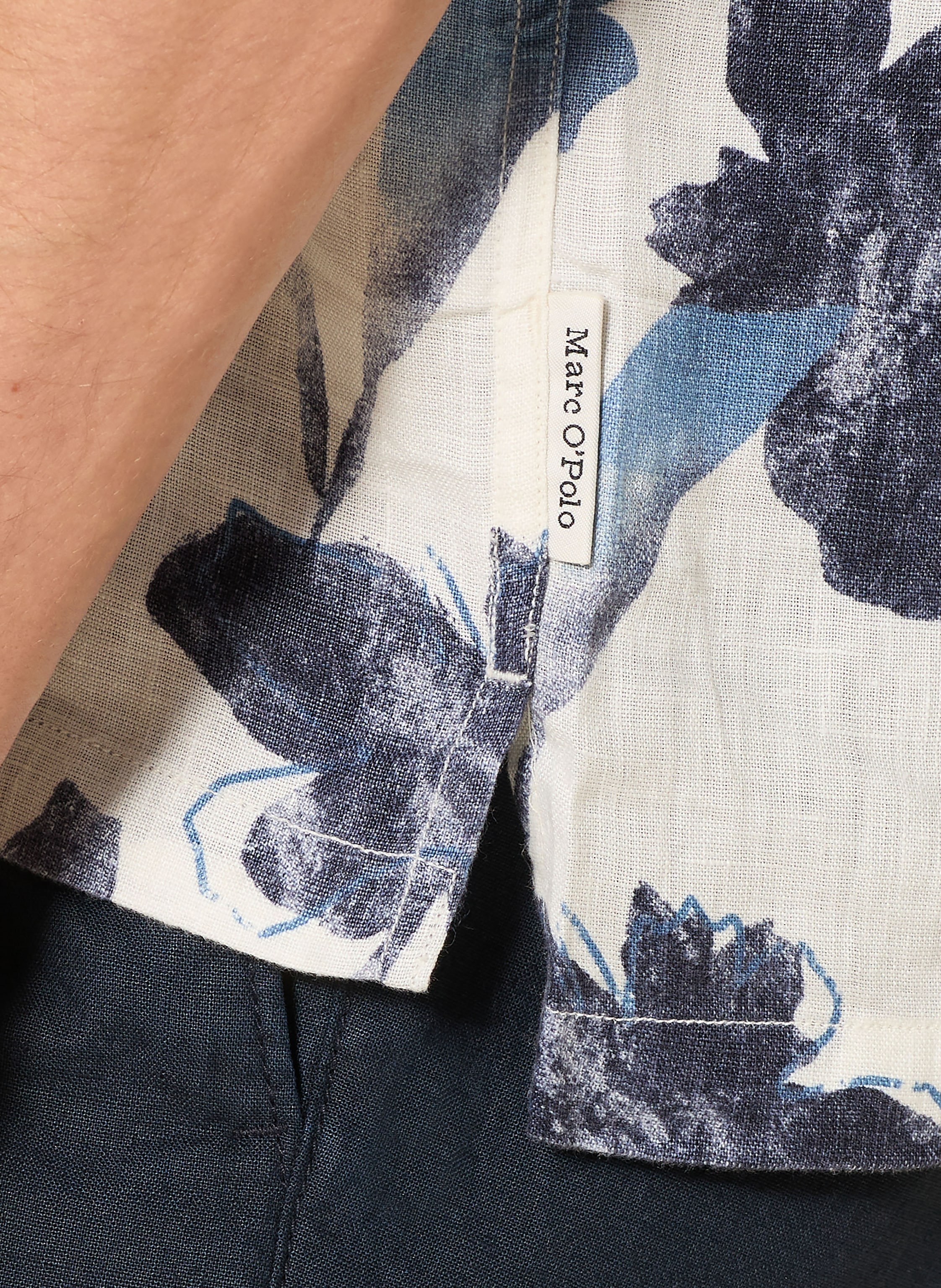 Thumbnail - Marc O'polo Kurzarm-Hemd Regular Fit Aus Leinen blau