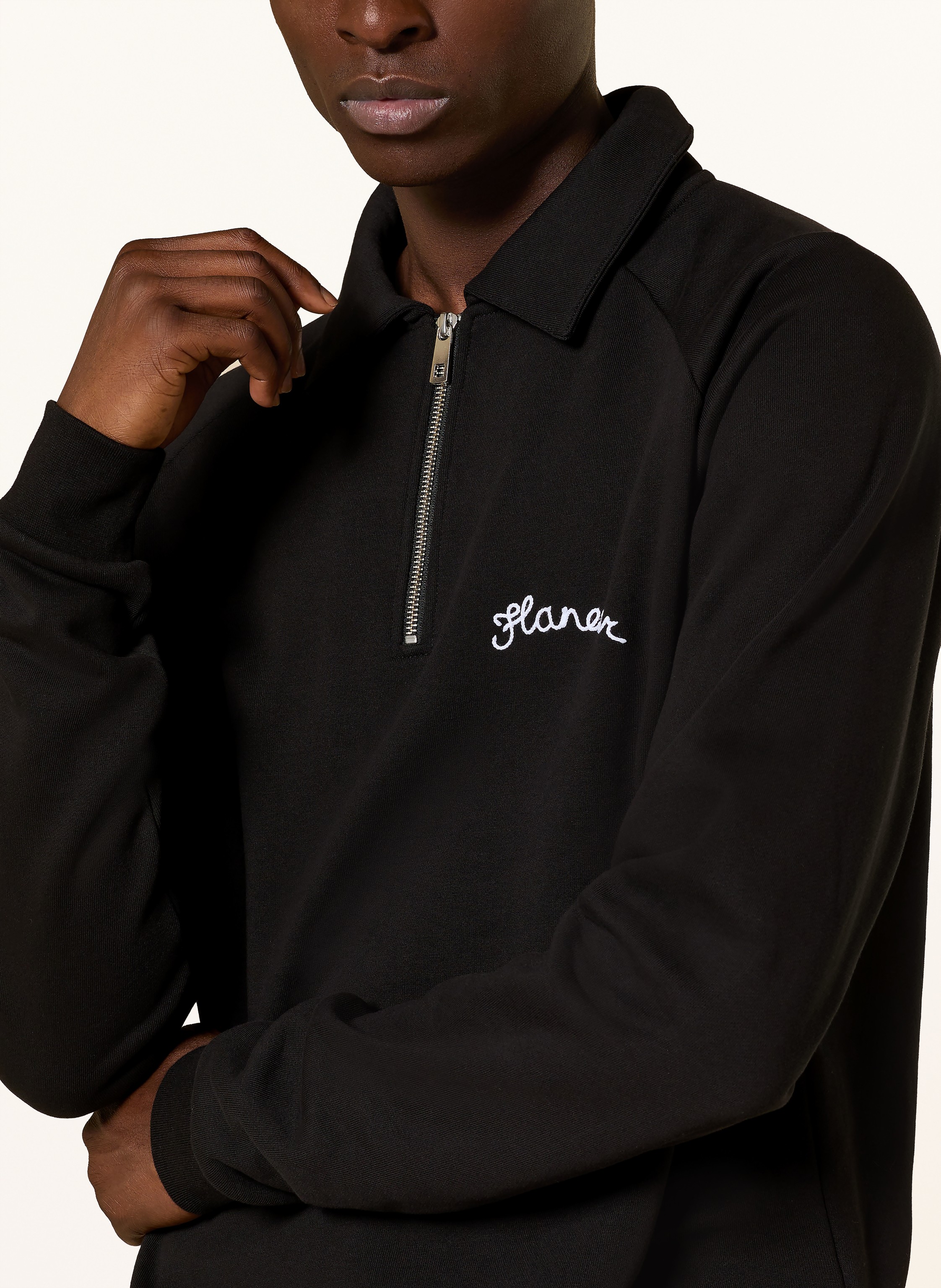 Thumbnail - Flâneur Sweat-Poloshirt Signature schwarz