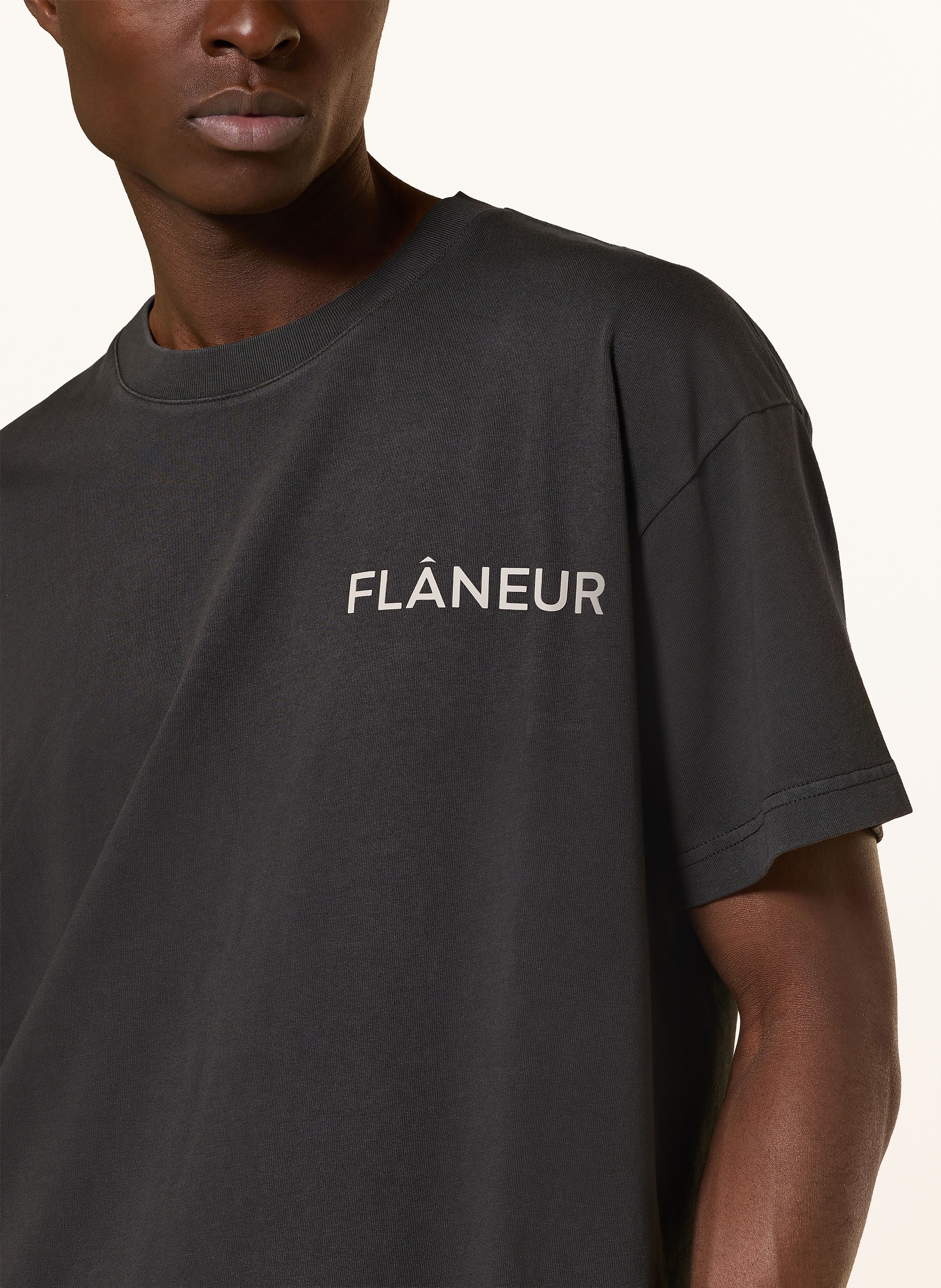 Thumbnail - Flâneur Oversized-Shirt Double Logo schwarz