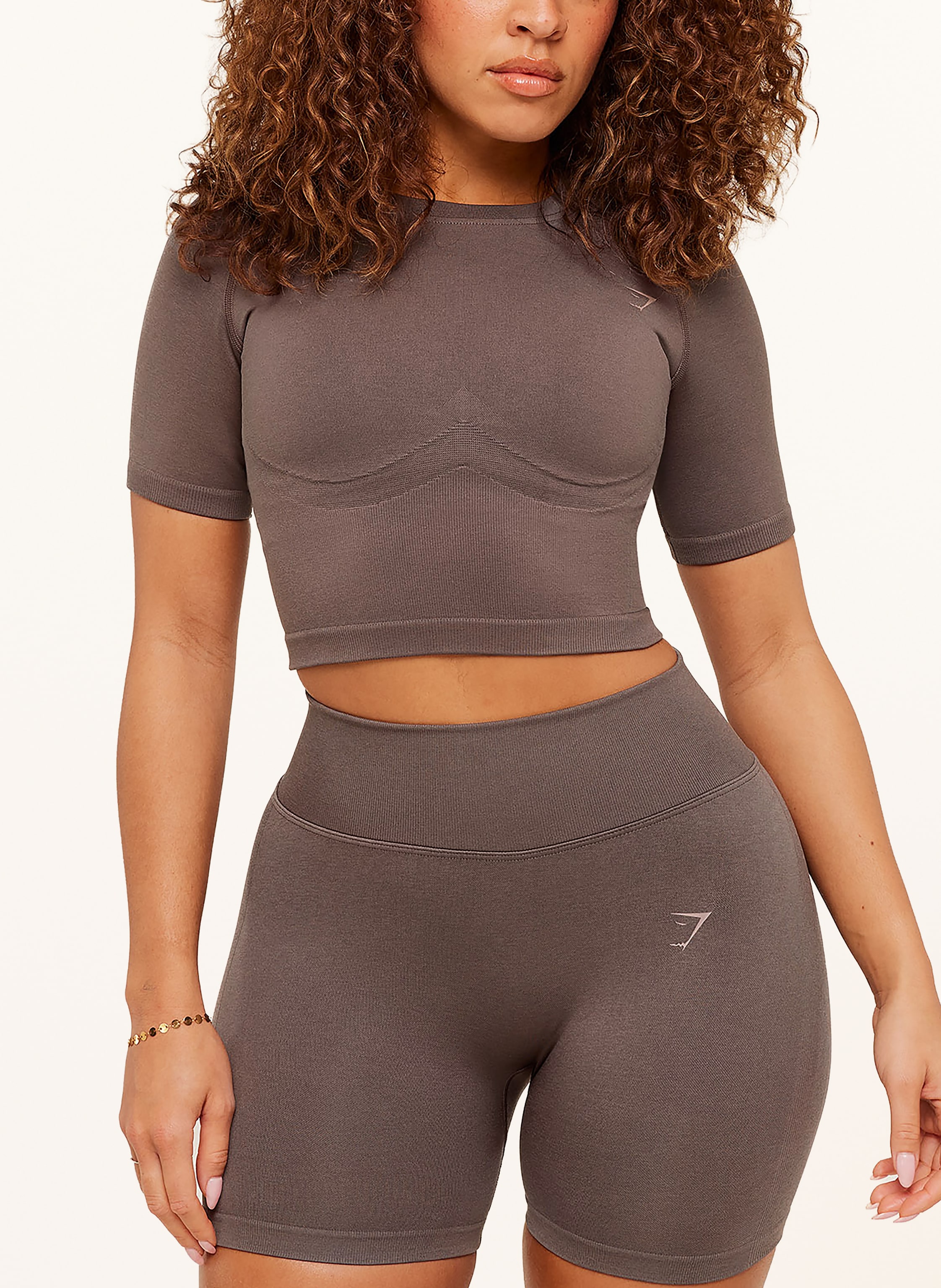 Thumbnail - Gymshark Cropped-Shirt Lift Seamless braun
