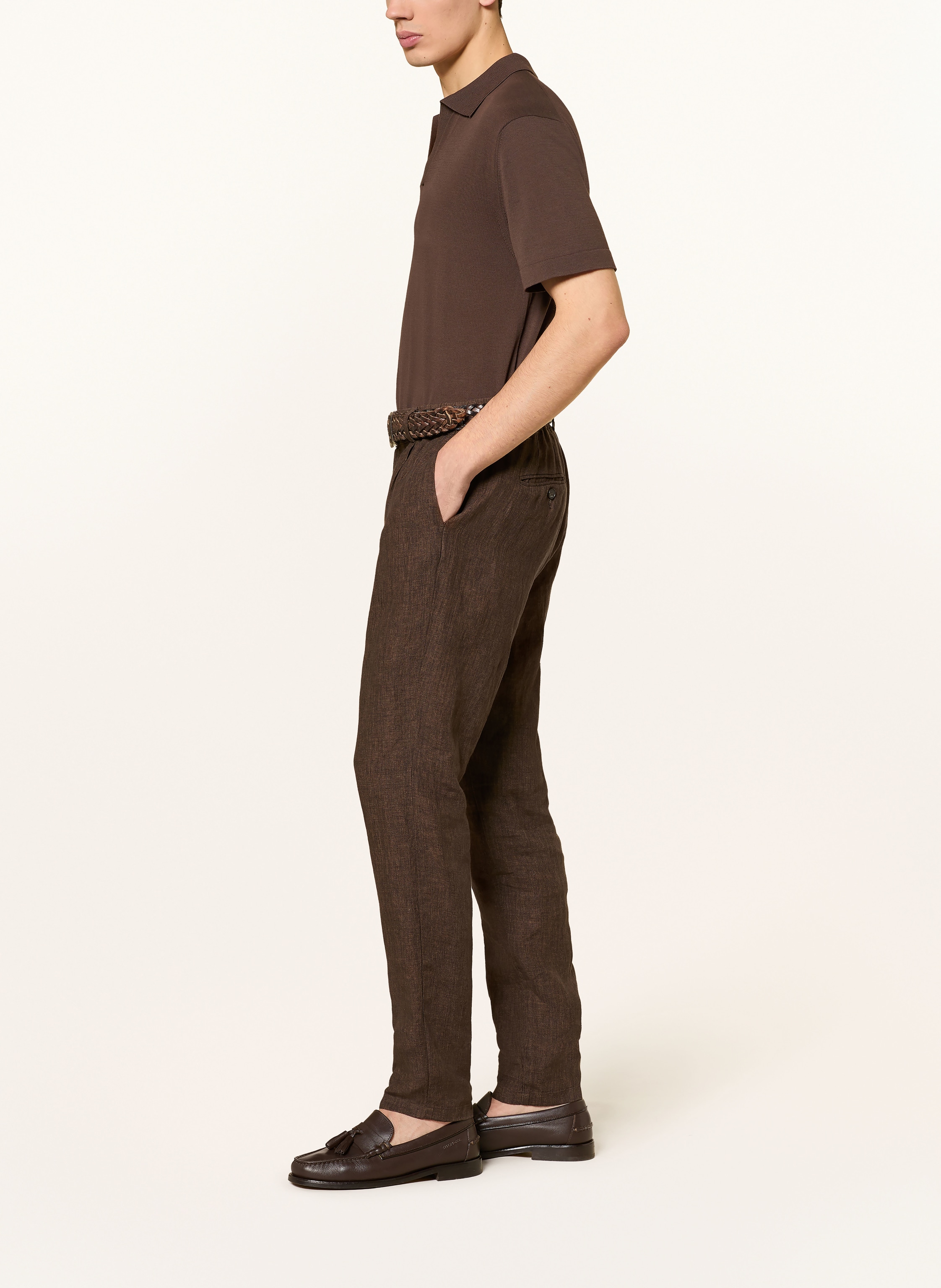 Thumbnail - Cruna Leinenhose Extra Slim Fit braun