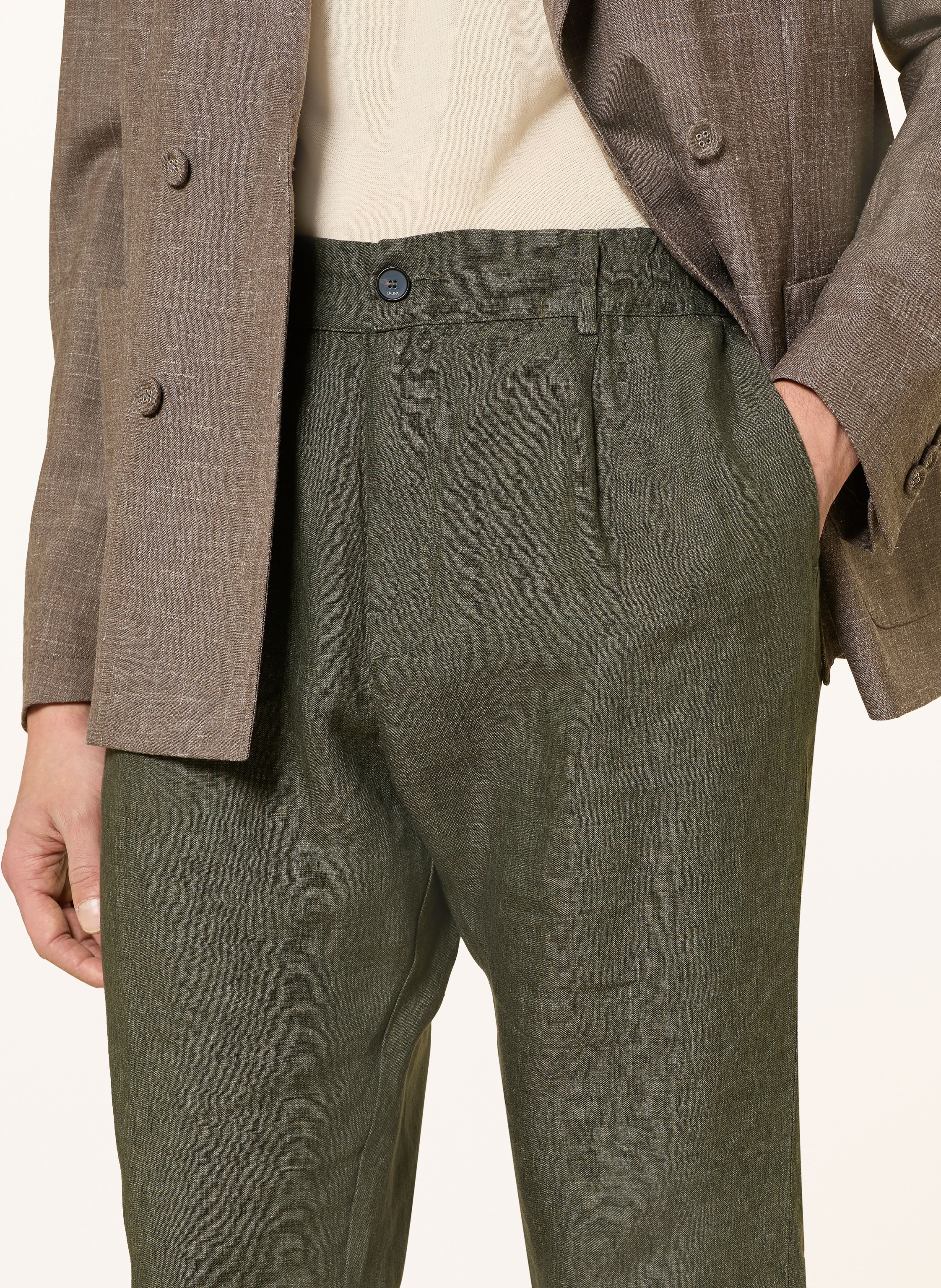 Thumbnail - Cruna Leinenhose Extra Slim Fit gruen