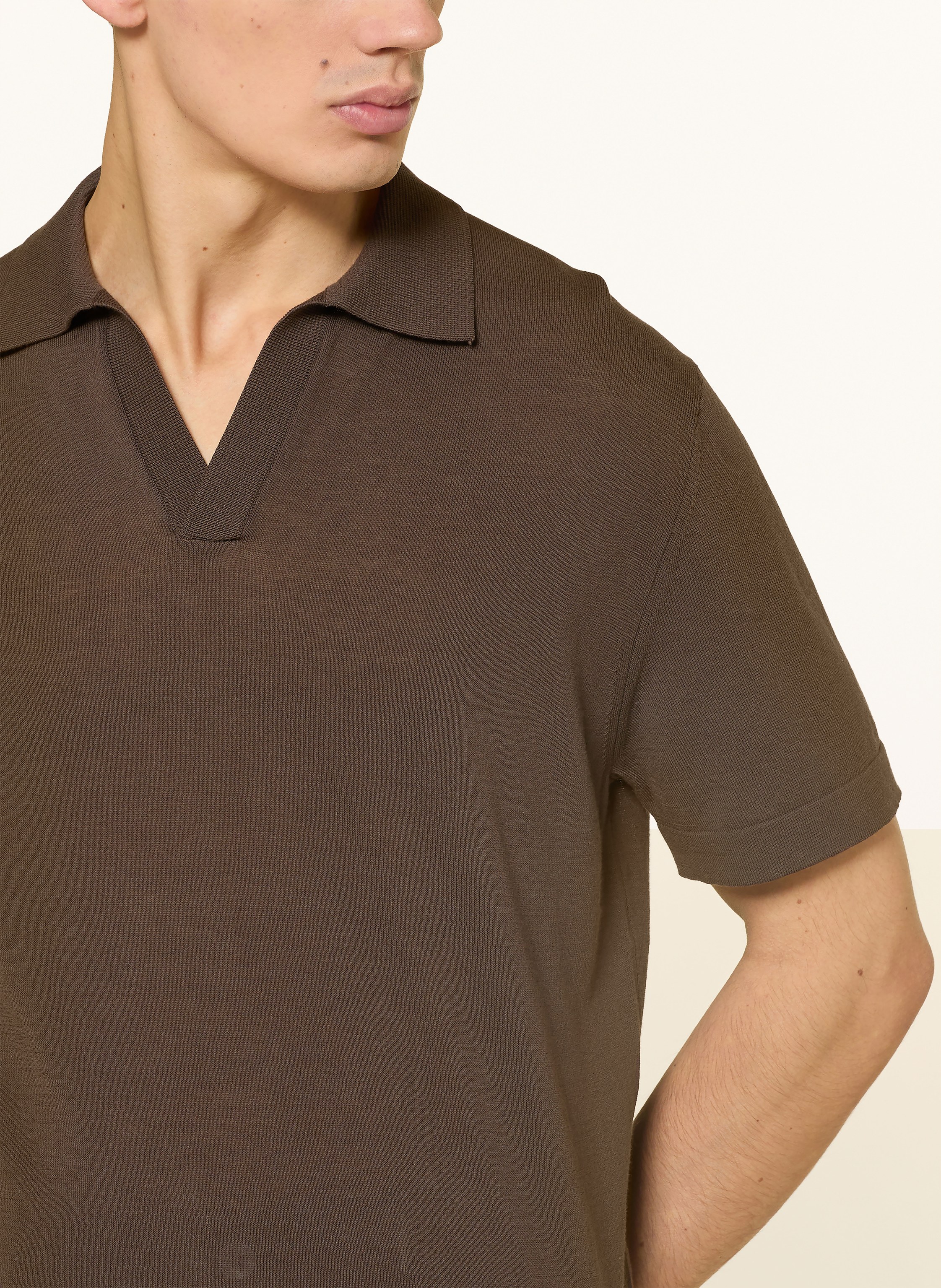 Thumbnail - Cruna Strick-Poloshirt braun