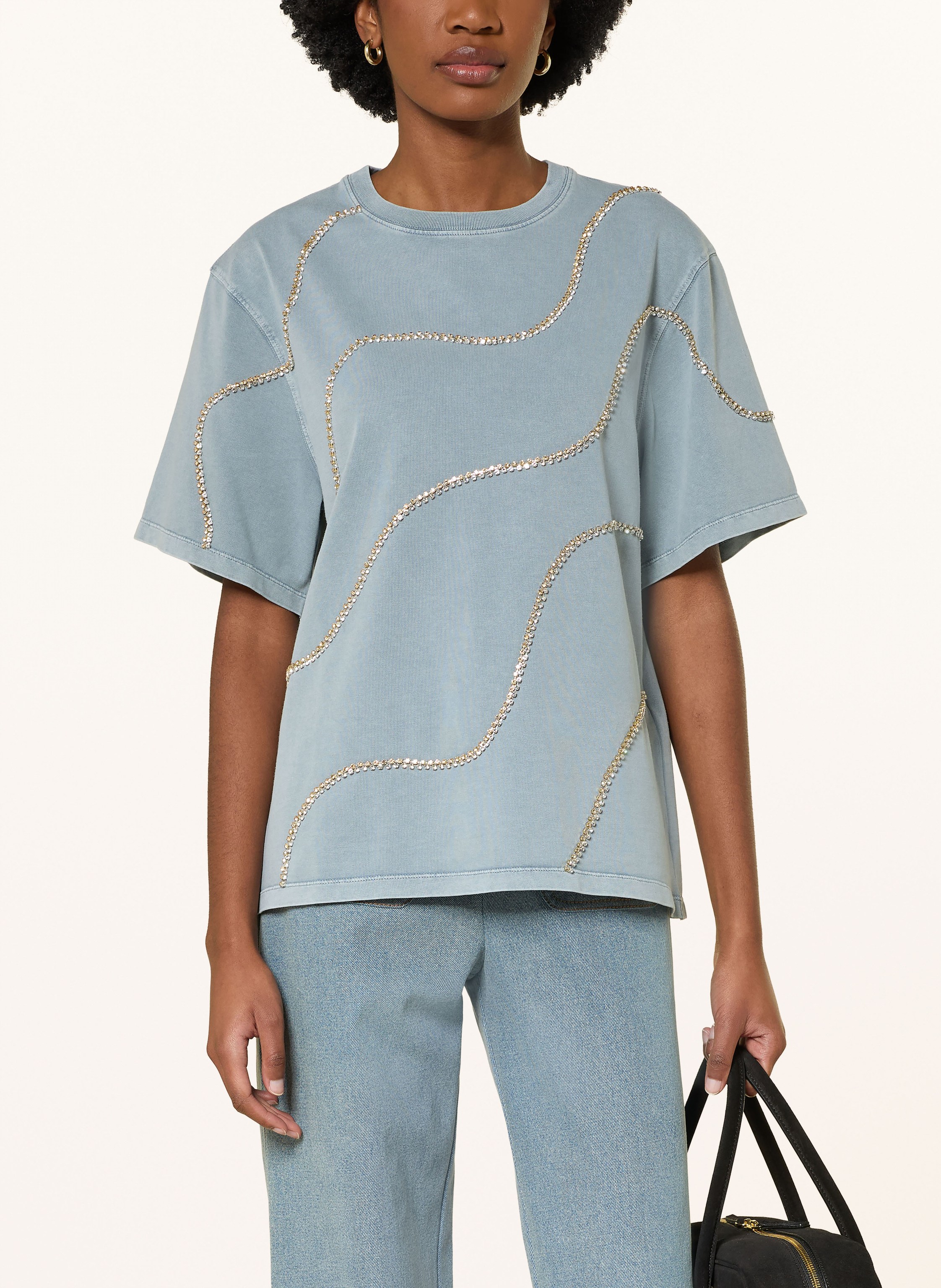 Thumbnail - Sandro T-Shirt Mit Schmucksteinen grau