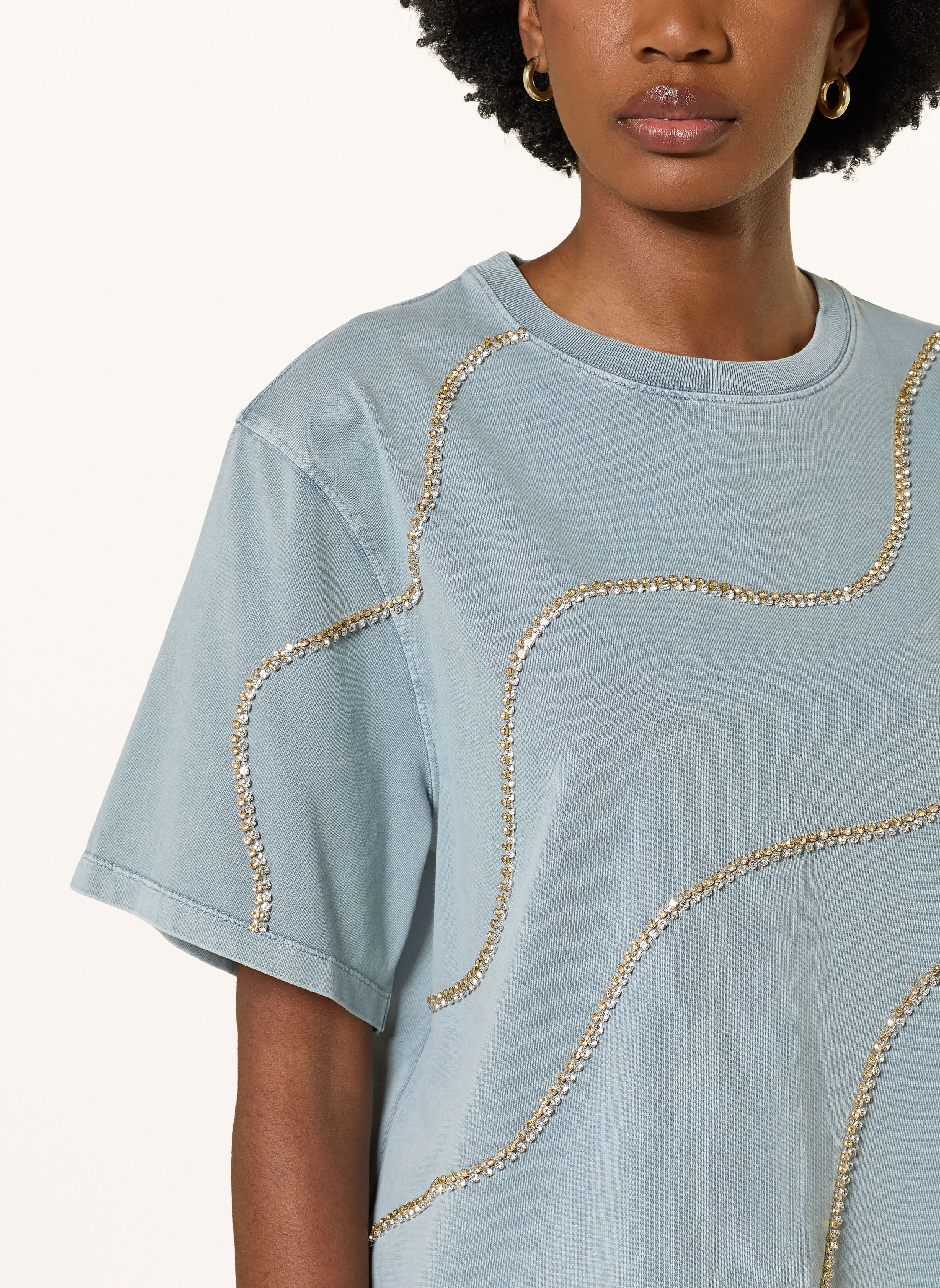 Thumbnail - Sandro T-Shirt Mit Schmucksteinen grau