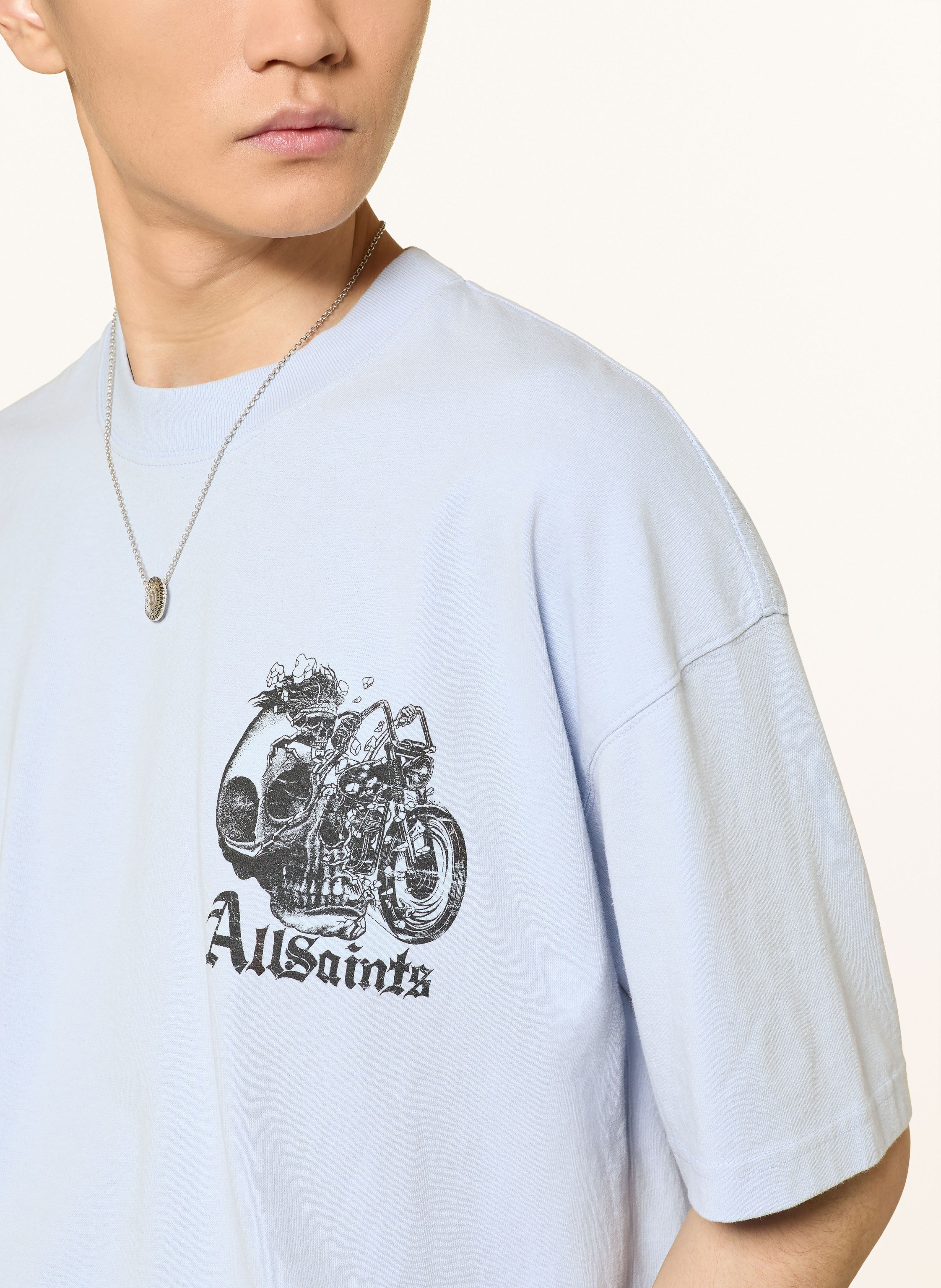 Thumbnail - Allsaints Oversized-Shirt Panhead blau