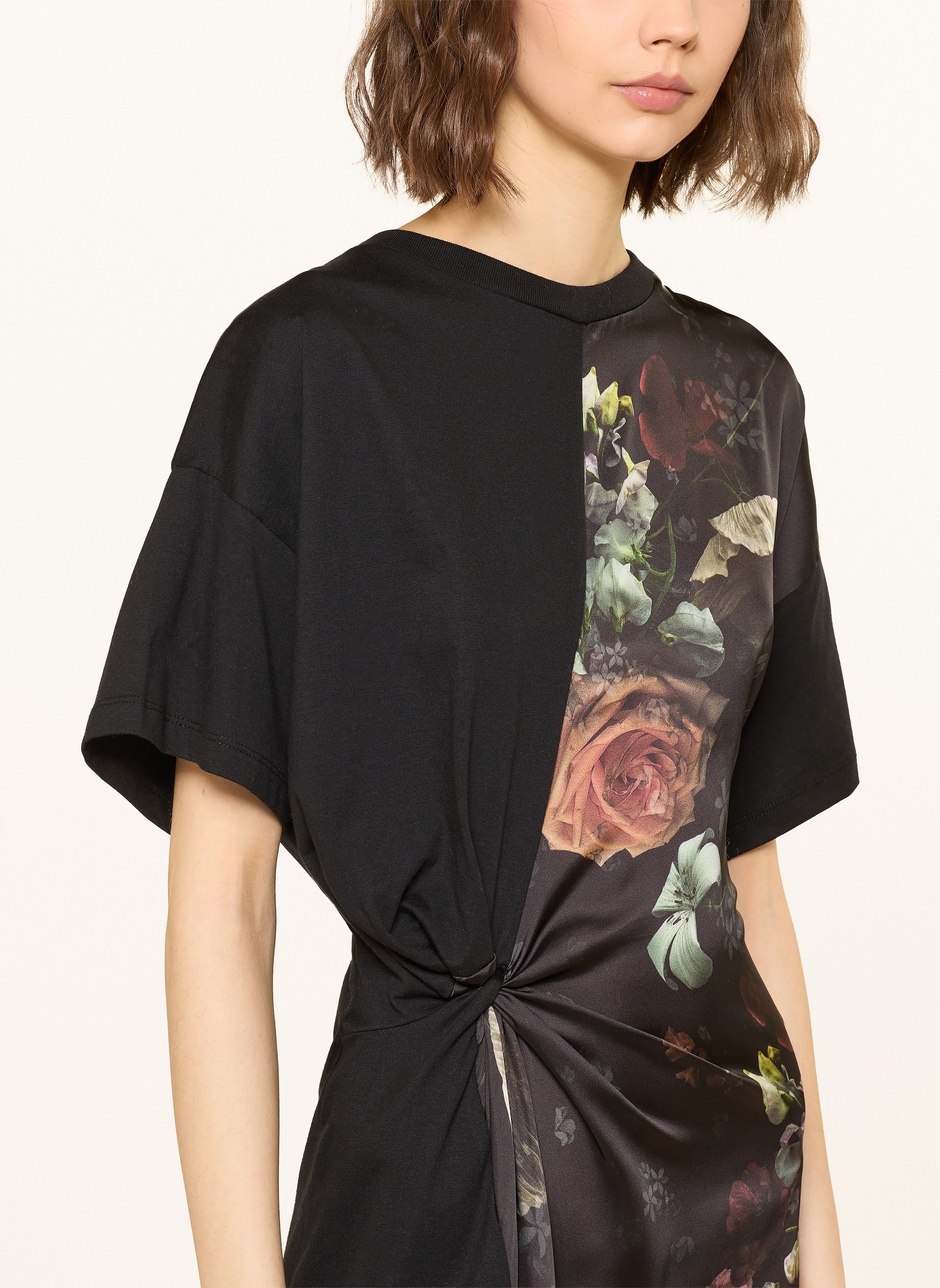 Thumbnail - Allsaints Kleid Lana Lace Im Materialmix Mit Spitze schwarz