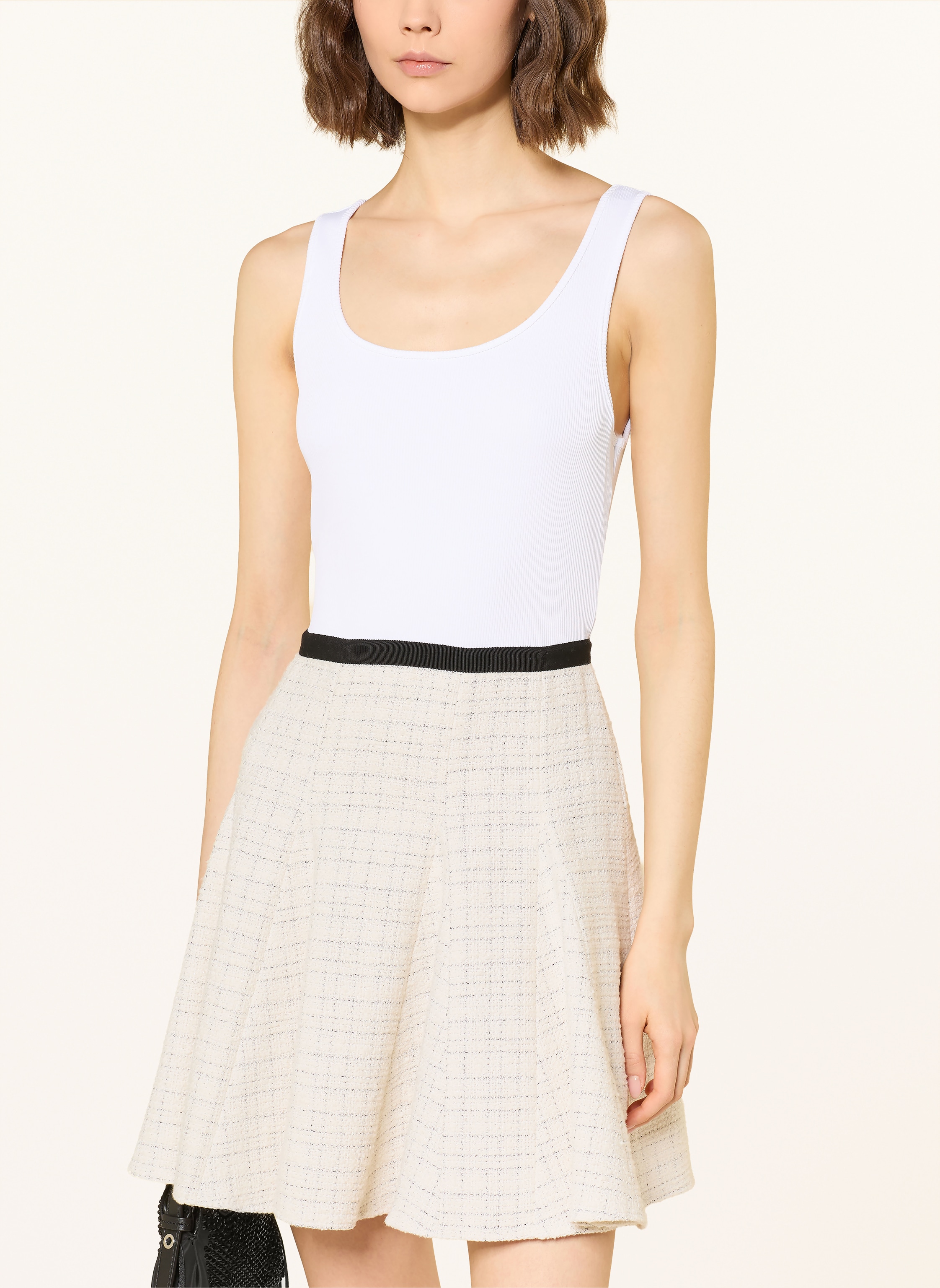 Thumbnail - Maje Set: Kleid Und Tweed-Blazer Mit Glitzergarn weiss