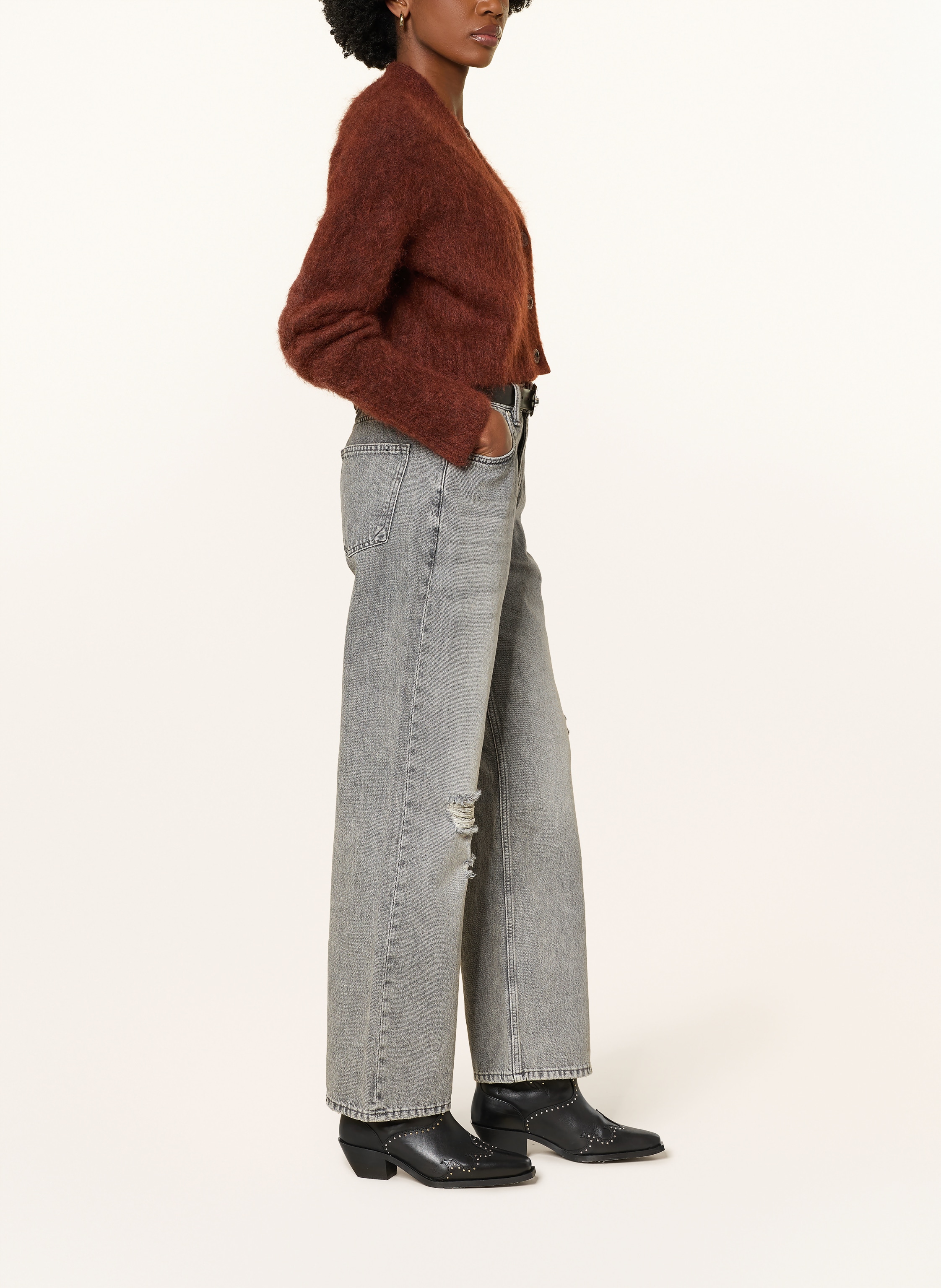 Thumbnail - Allsaints Straight Jeans Brooklyn grau