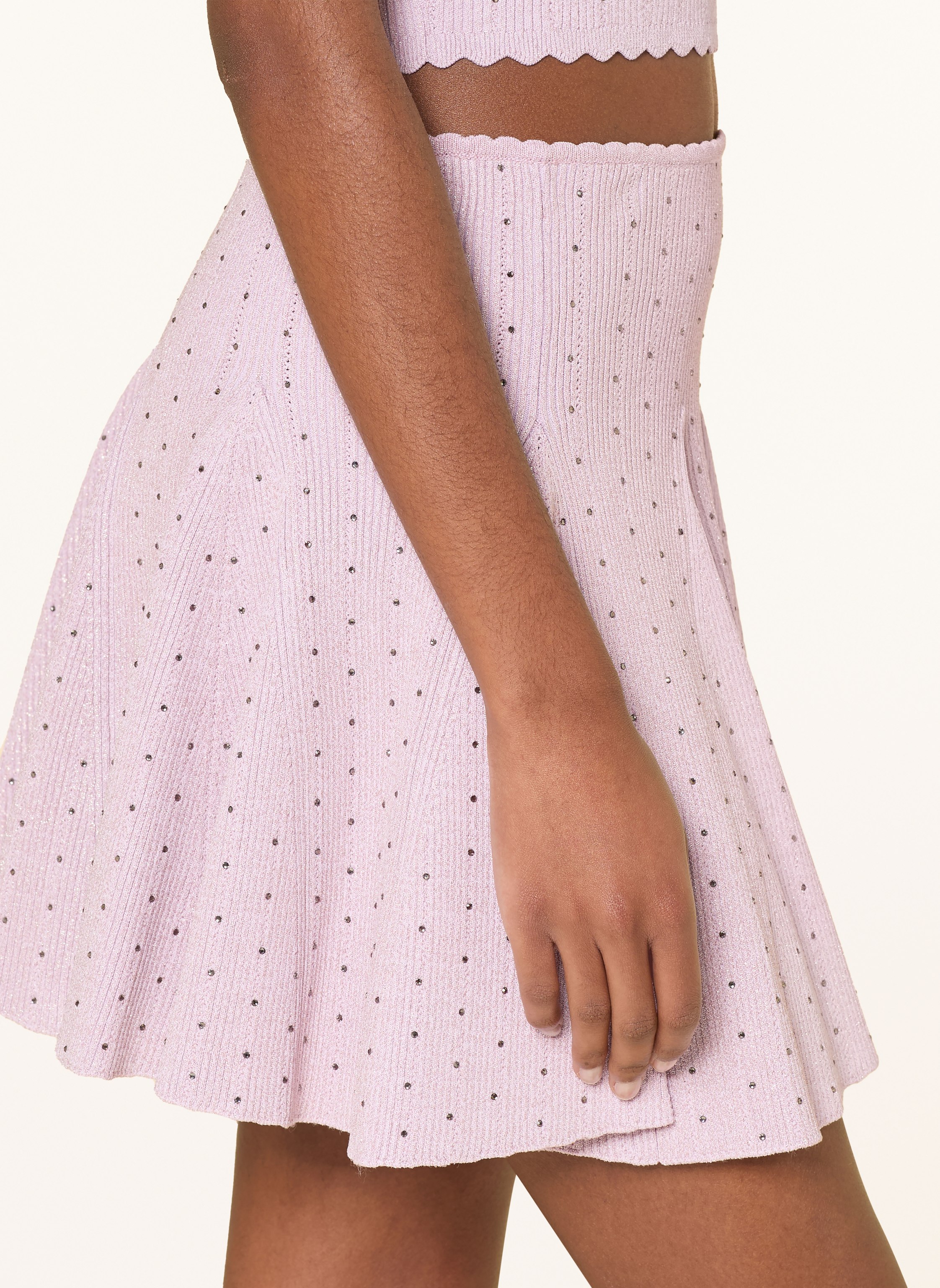 Thumbnail - Sandro Strickrock Mit Schmucksteinen lila