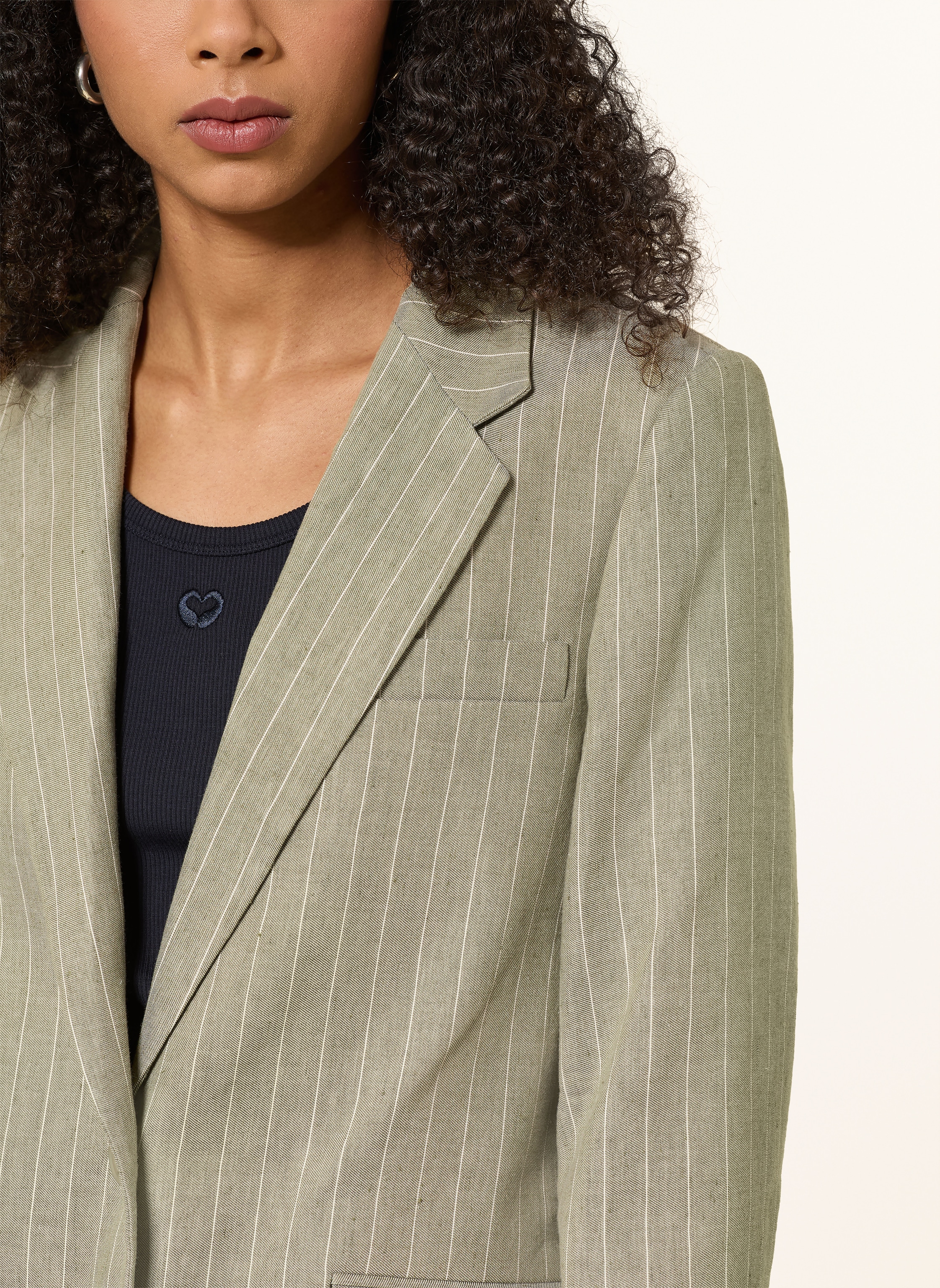 Thumbnail - Maje Blazer Mit Leinen gruen