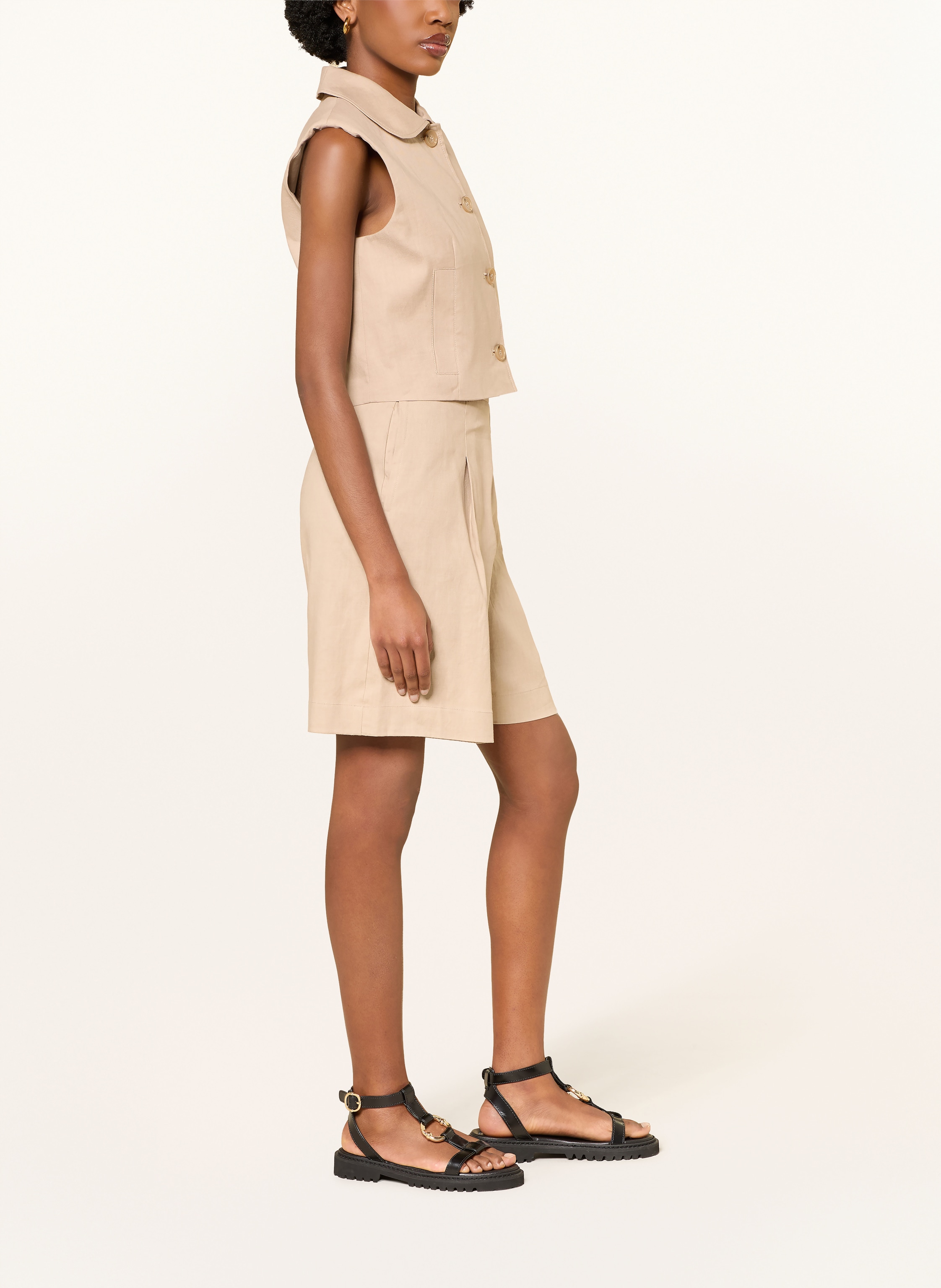 Thumbnail - Claudie Pierlot Bermudas Mit Leinen beige