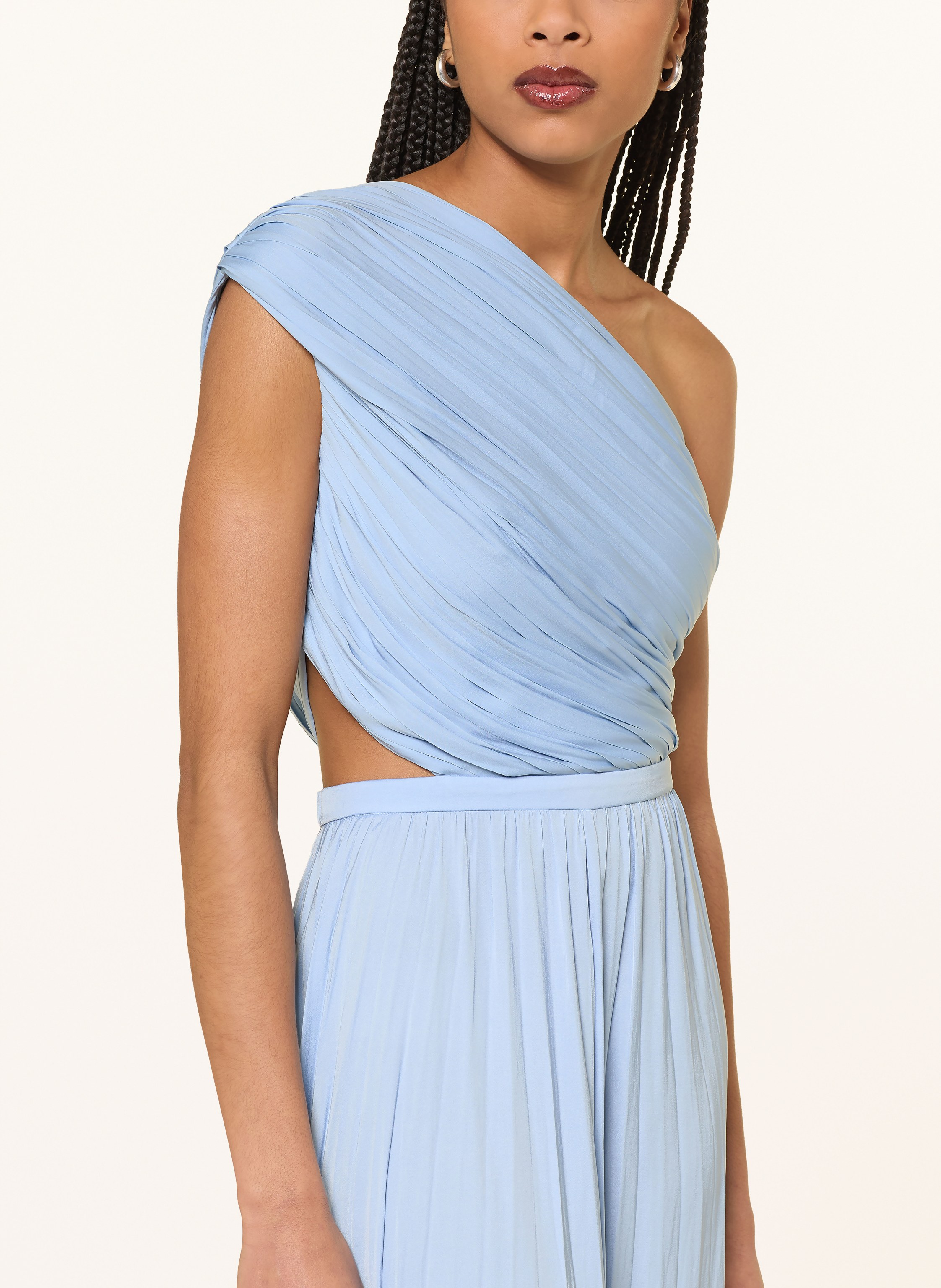 Thumbnail - Maje One-Shoulder-Kleid Aus Satin Mit Cut-Out blau