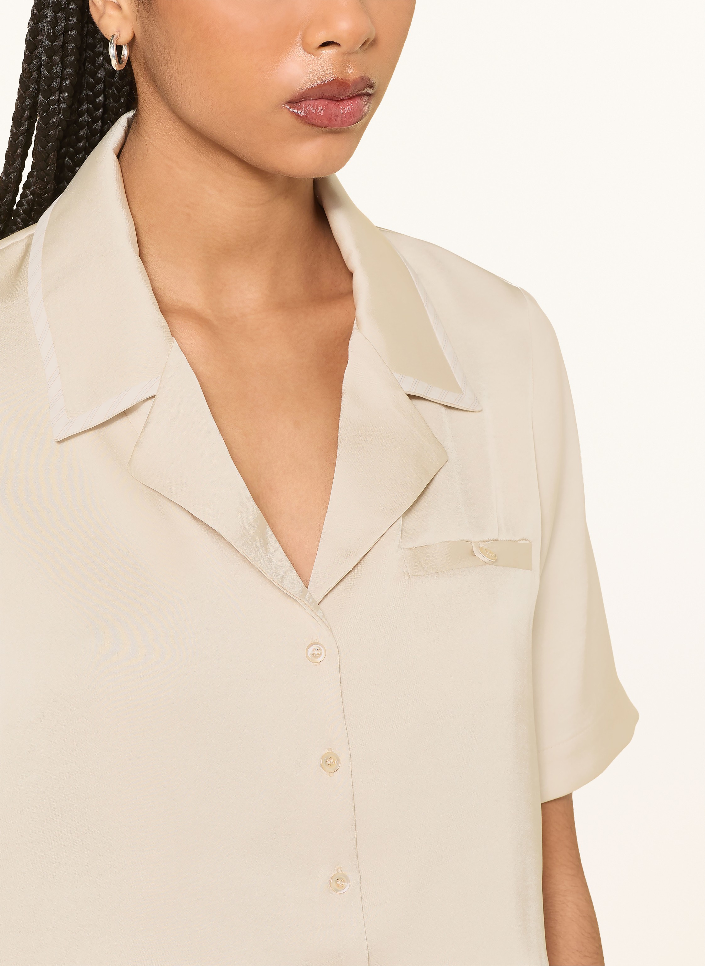Thumbnail - Claudie Pierlot Cropped-Bluse Aus Satin beige