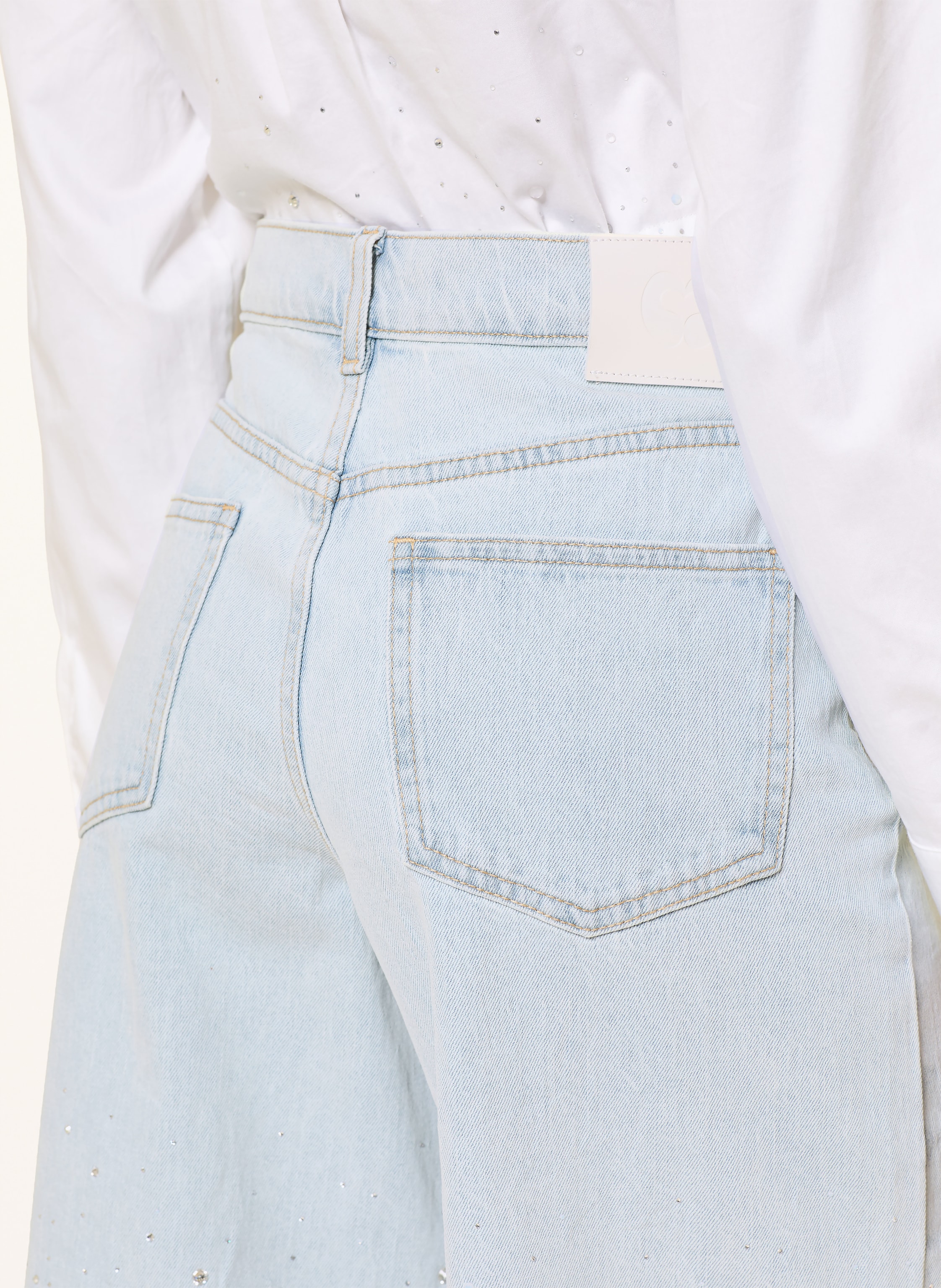 Thumbnail - Maje Jeans-Bermudas Mit Schmucksteinen blau