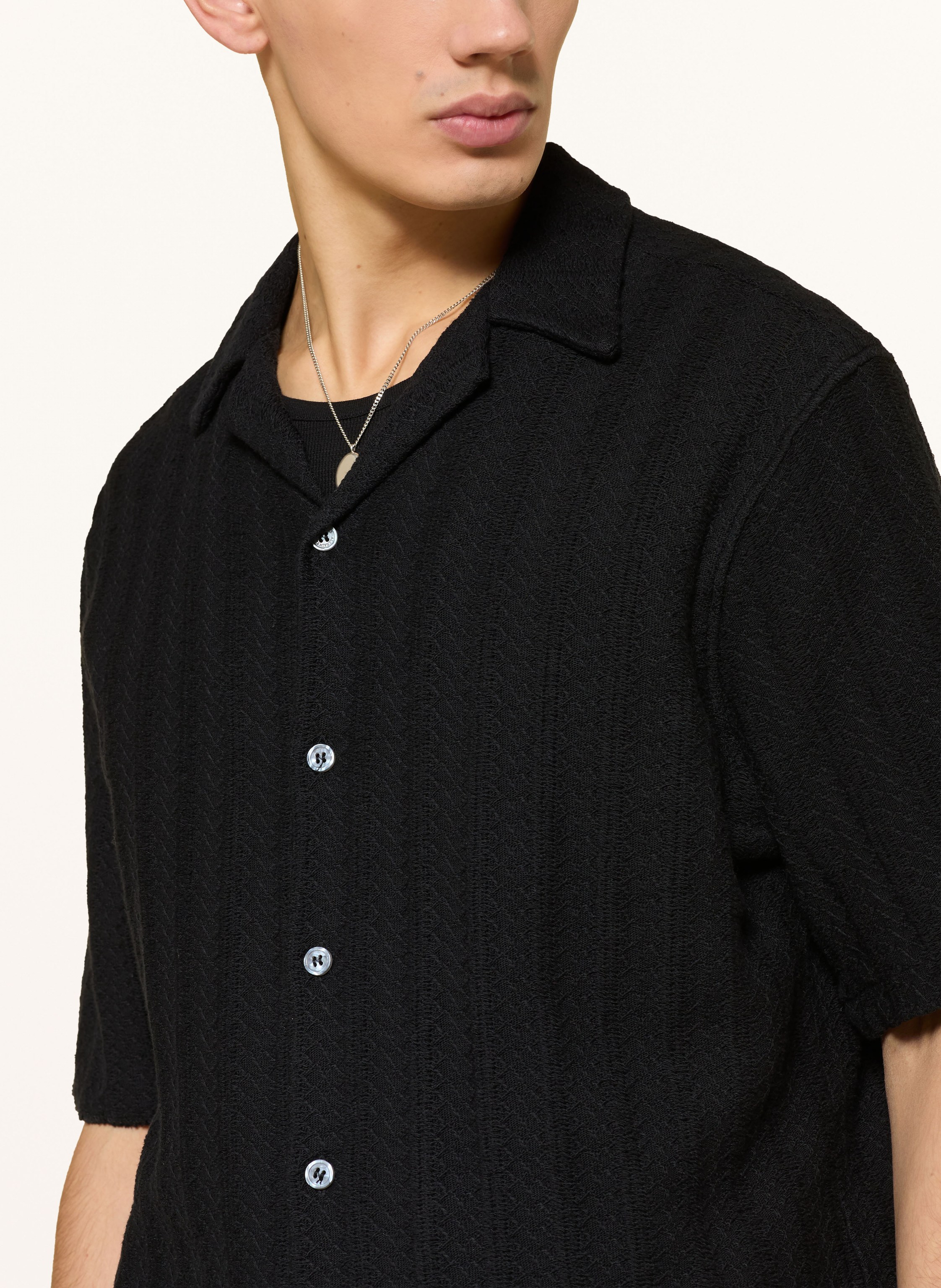 Thumbnail - Allsaints Strickhemd Trace Comfort Fit schwarz