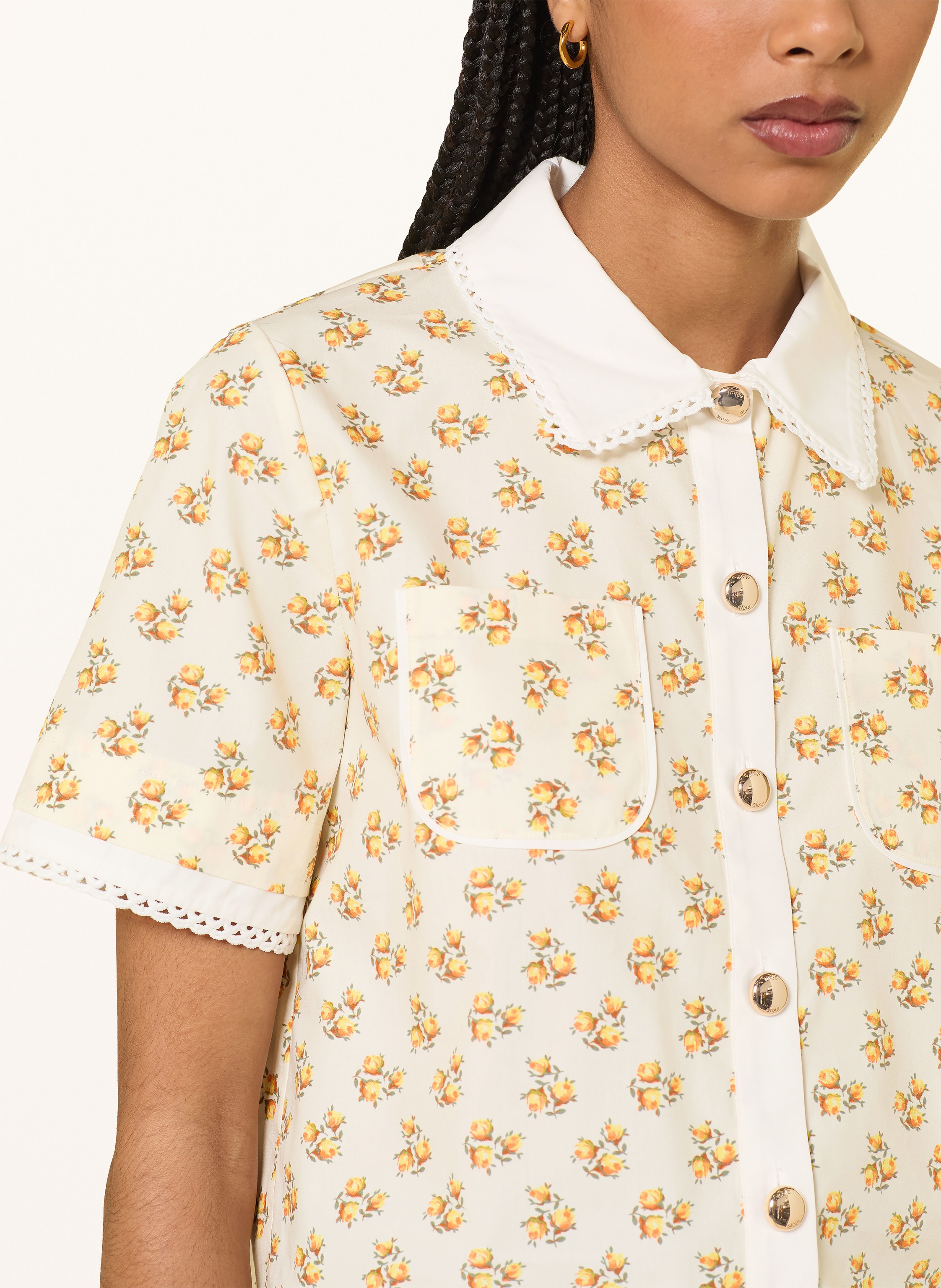 Thumbnail - Maje Hemdbluse Mit Lochspitze gelb