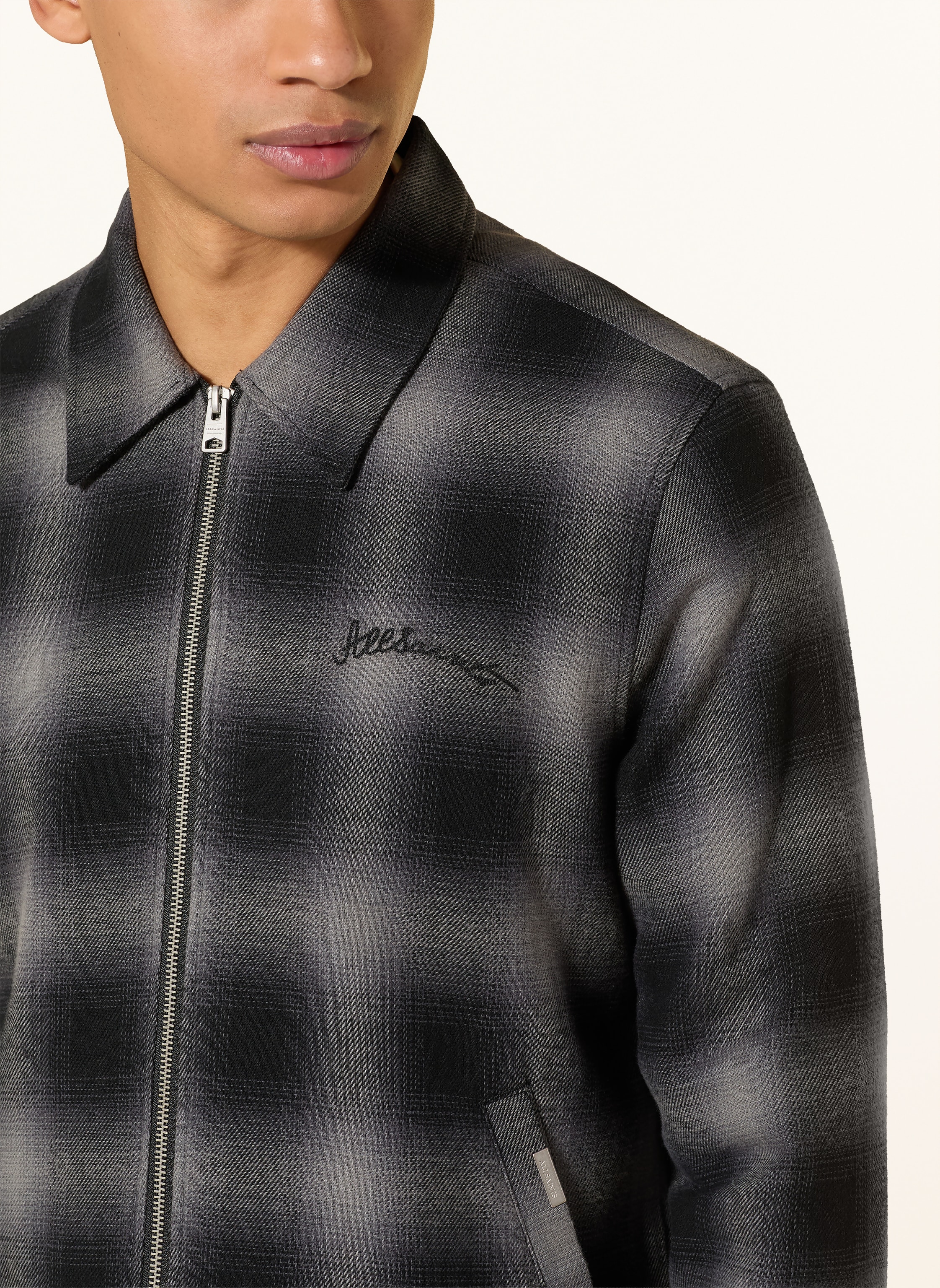 Thumbnail - Allsaints Flanell-Overjacket Kapi blau