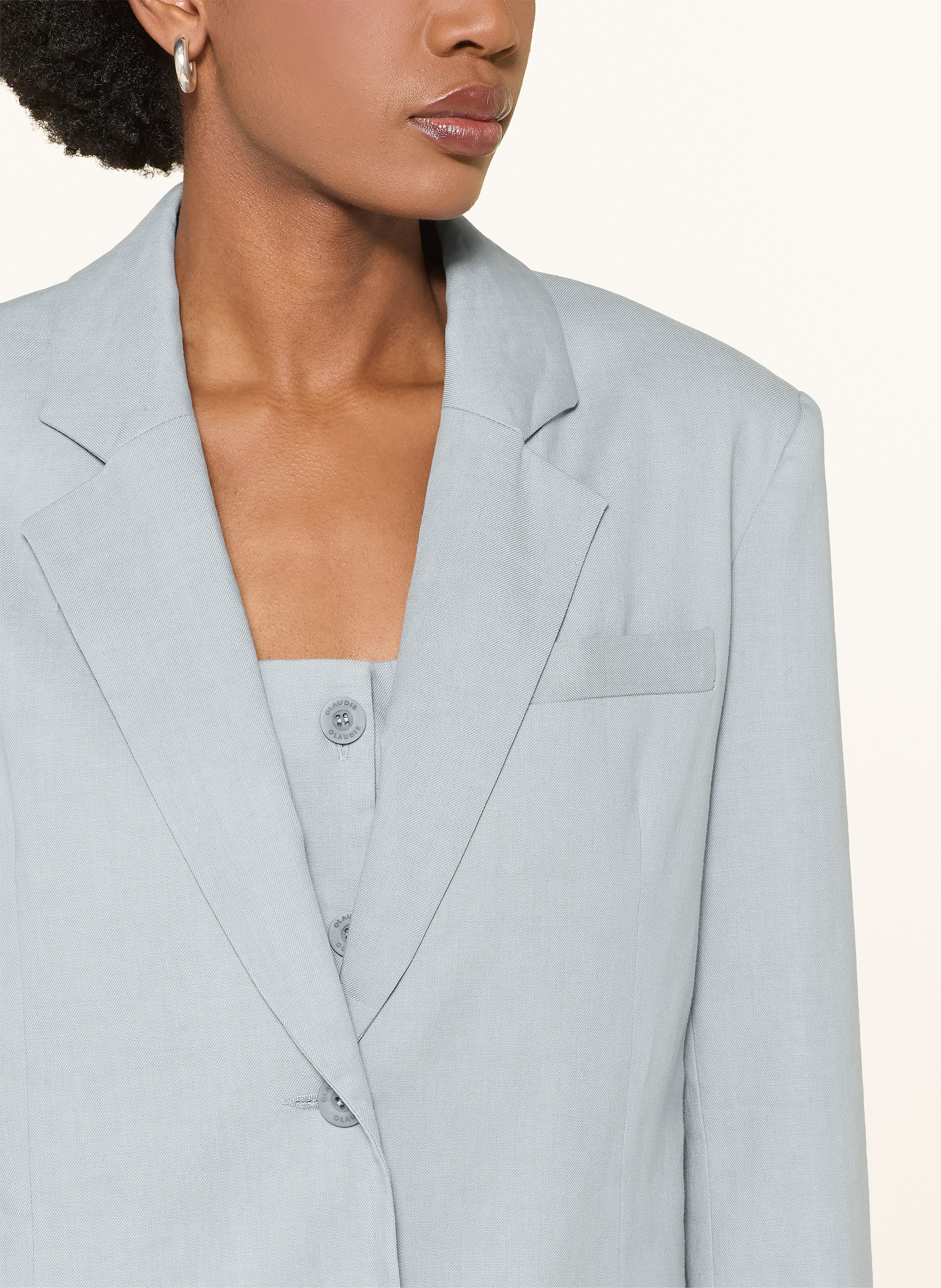 Thumbnail - Claudie Pierlot Blazer Mit Leinen blau