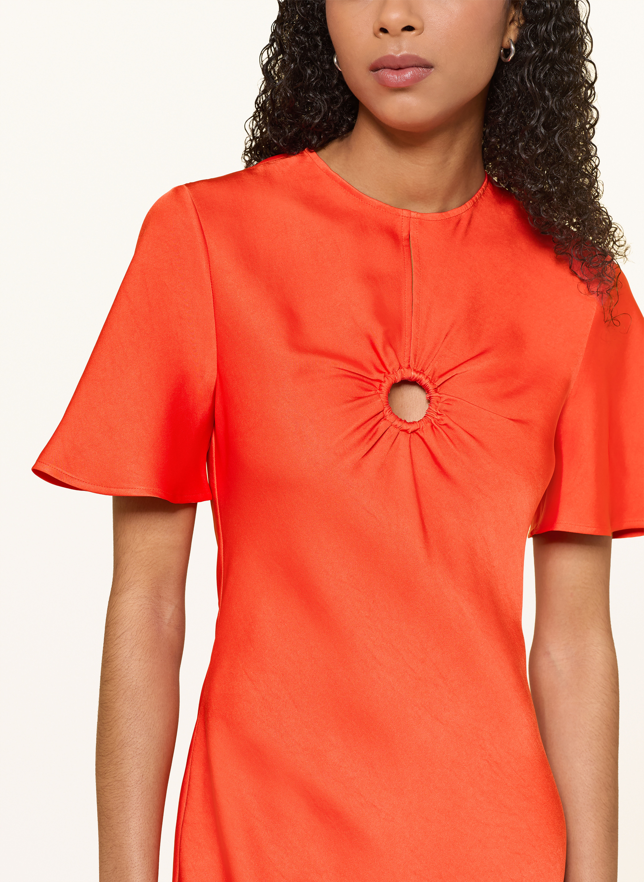 Thumbnail - Claudie Pierlot Satinkleid Mit Cut-Out orange