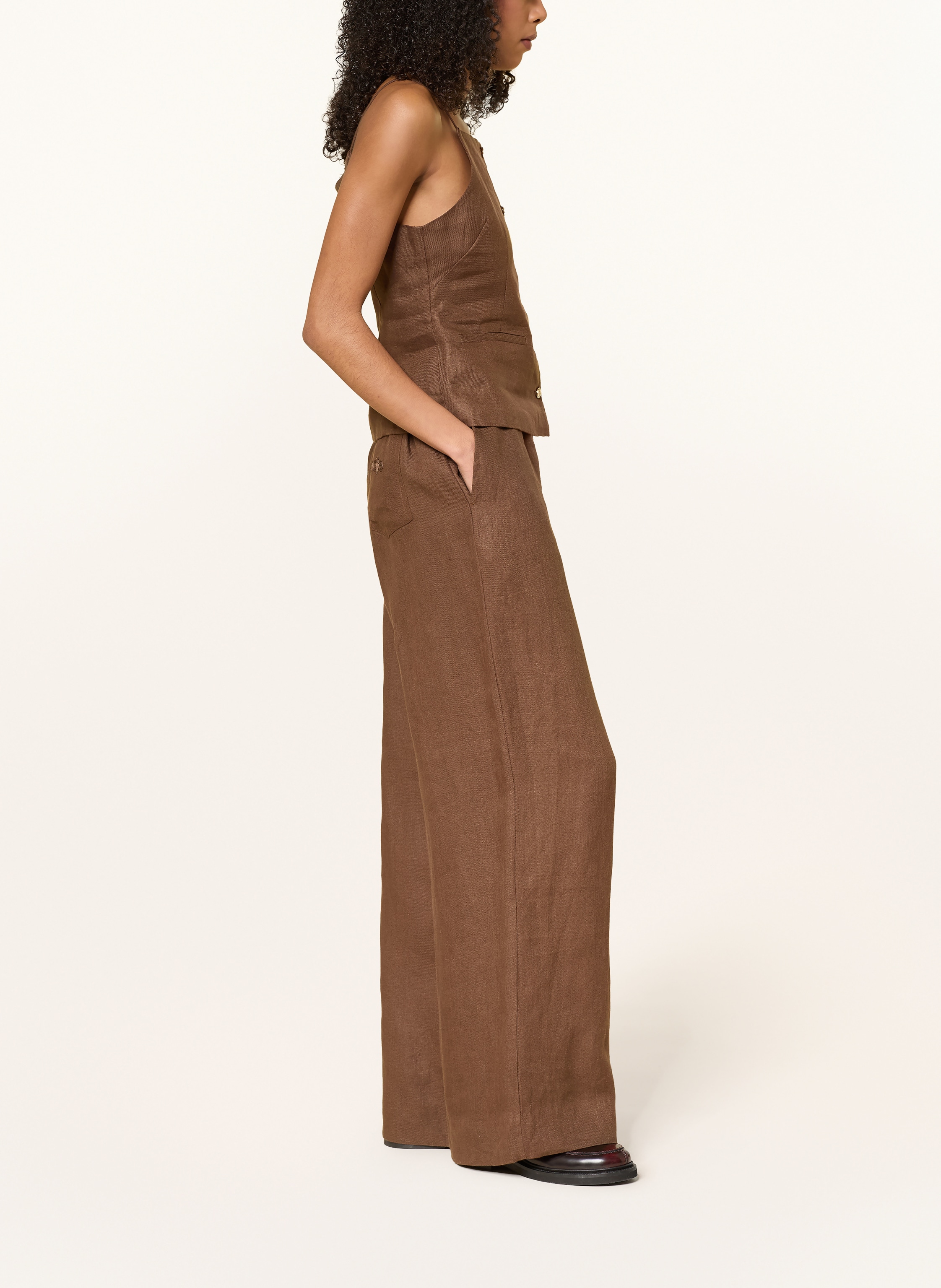 Thumbnail - Maje Marlenehose Aus Leinen braun