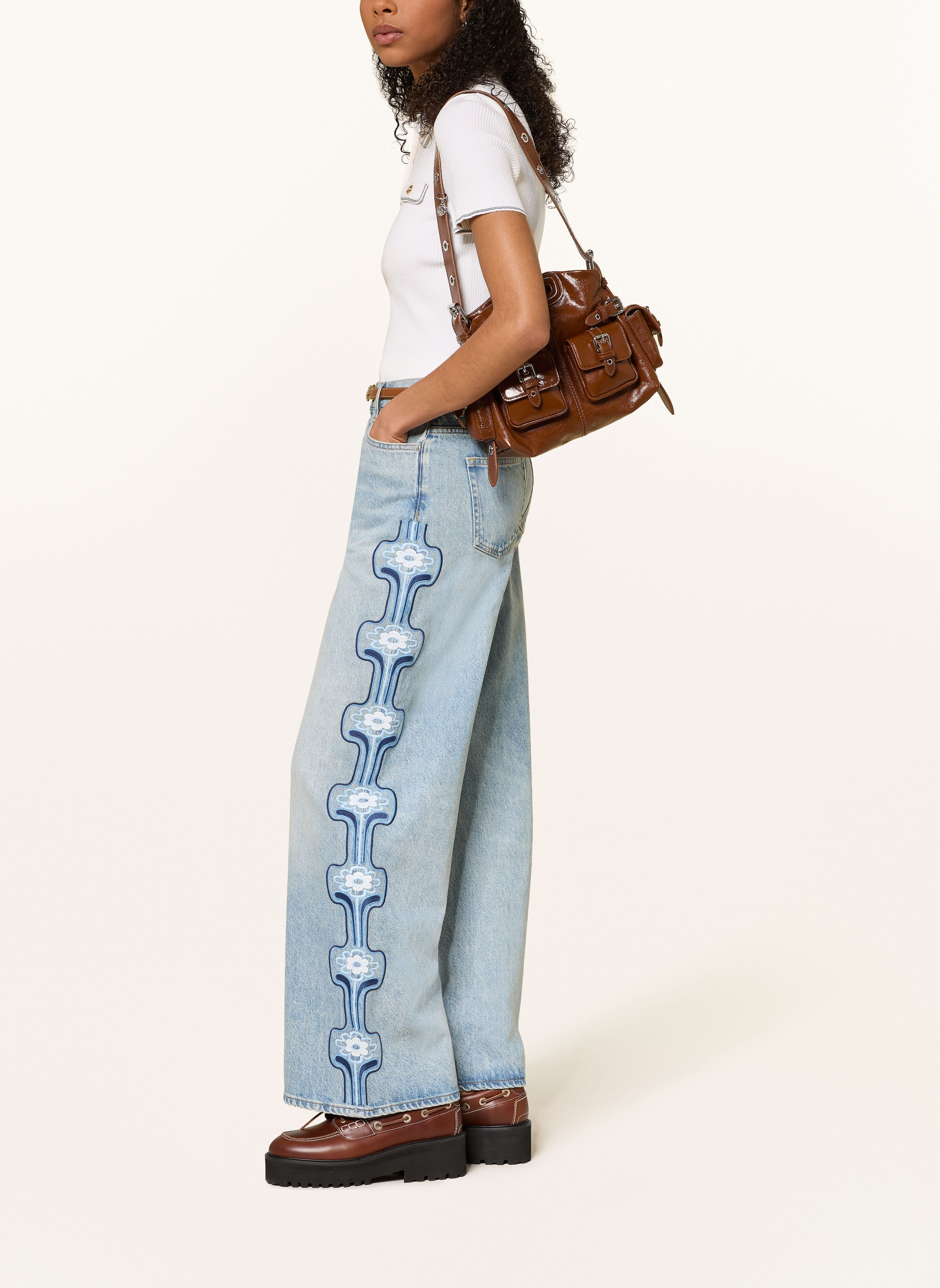 Thumbnail - Maje Wide Leg Jeans blau