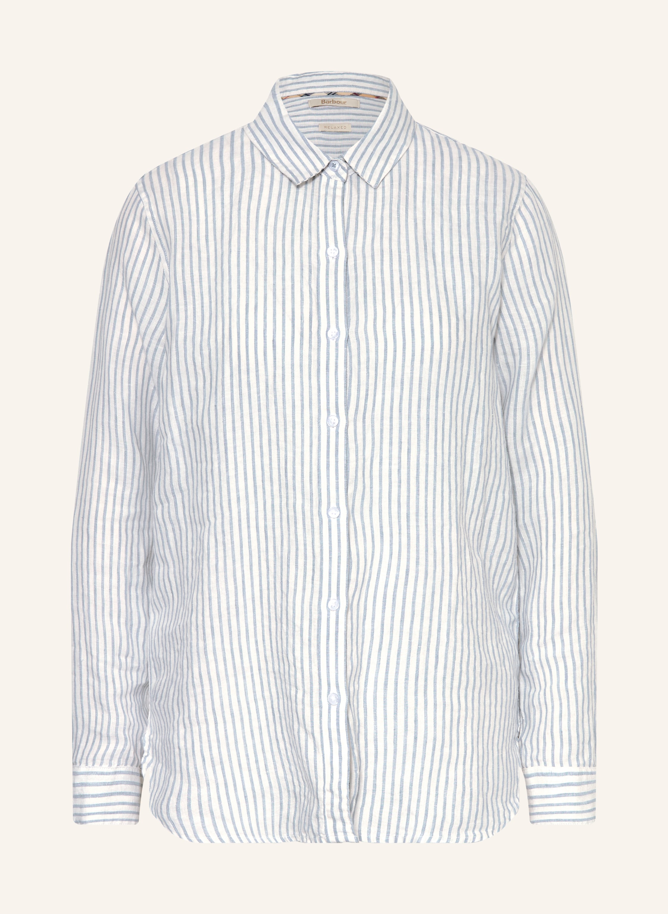 Barbour Hemdbluse Marine Aus Leinen blau
