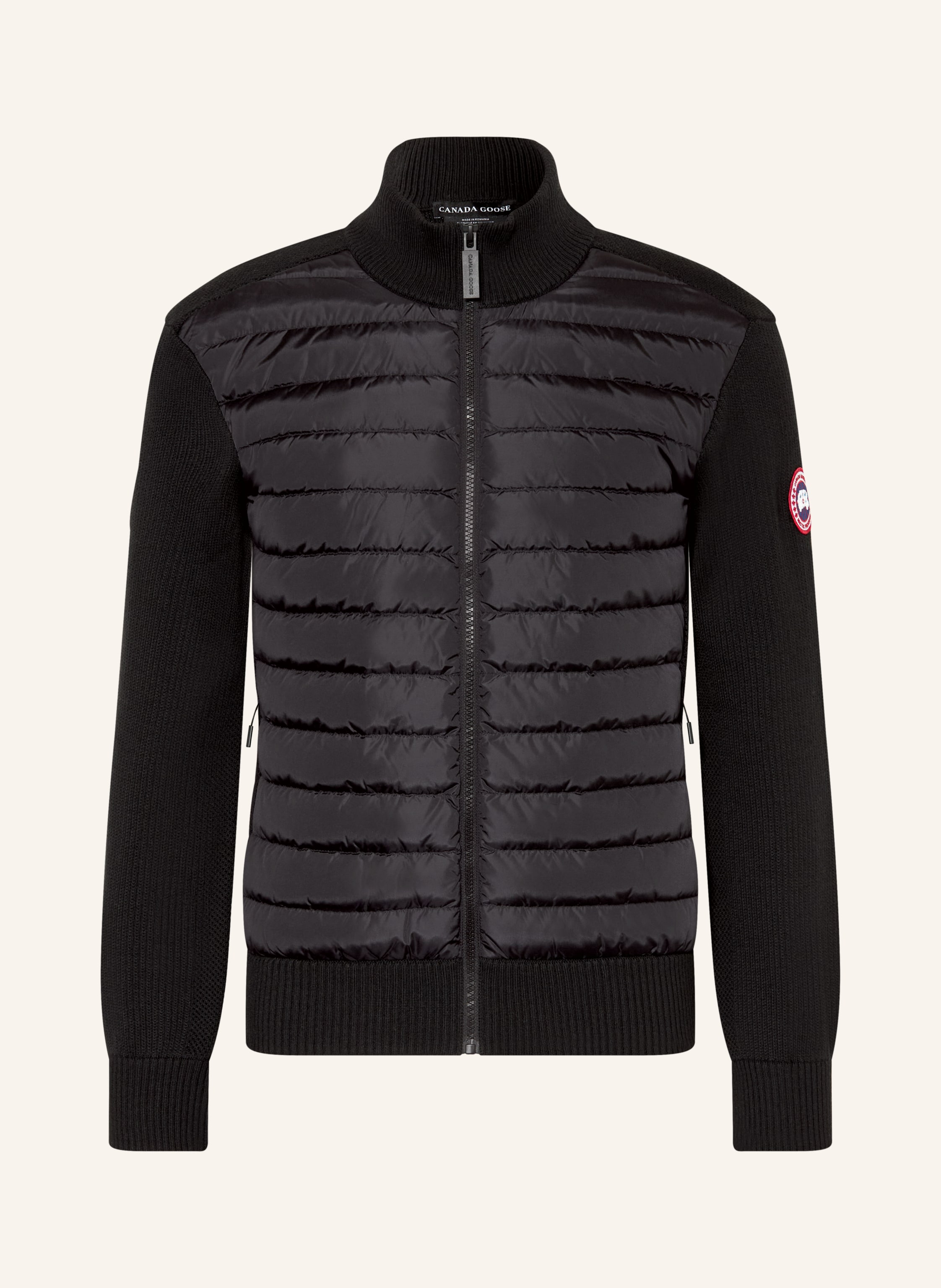 Canada Goose Strickjacke Hybrdige Im Materialmix schwarz