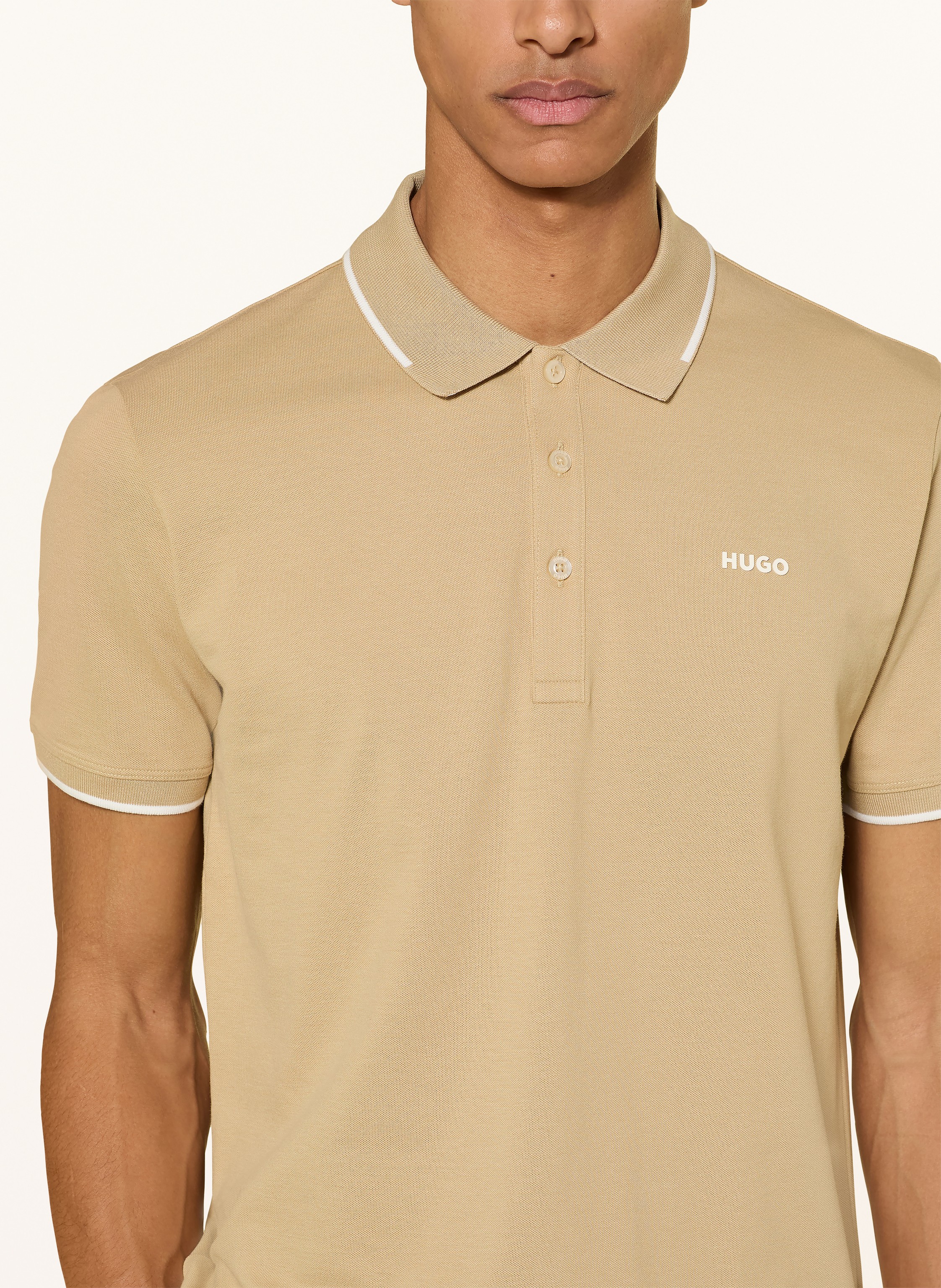 Thumbnail - Hugo Jersey-Poloshirt Dinoso Slim Fit beige