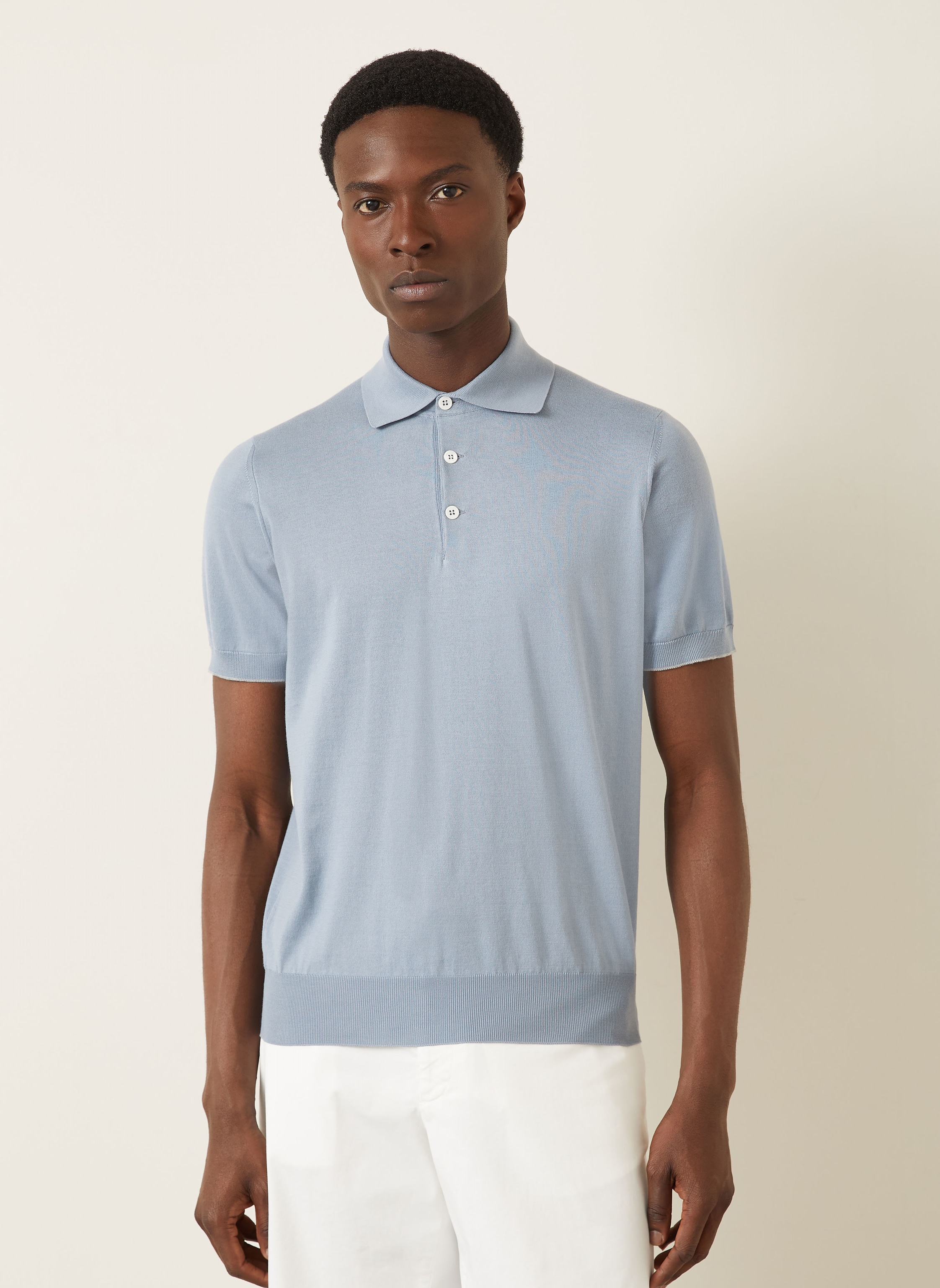 Thumbnail - Brunello Cucinelli Jersey-Poloshirt blau