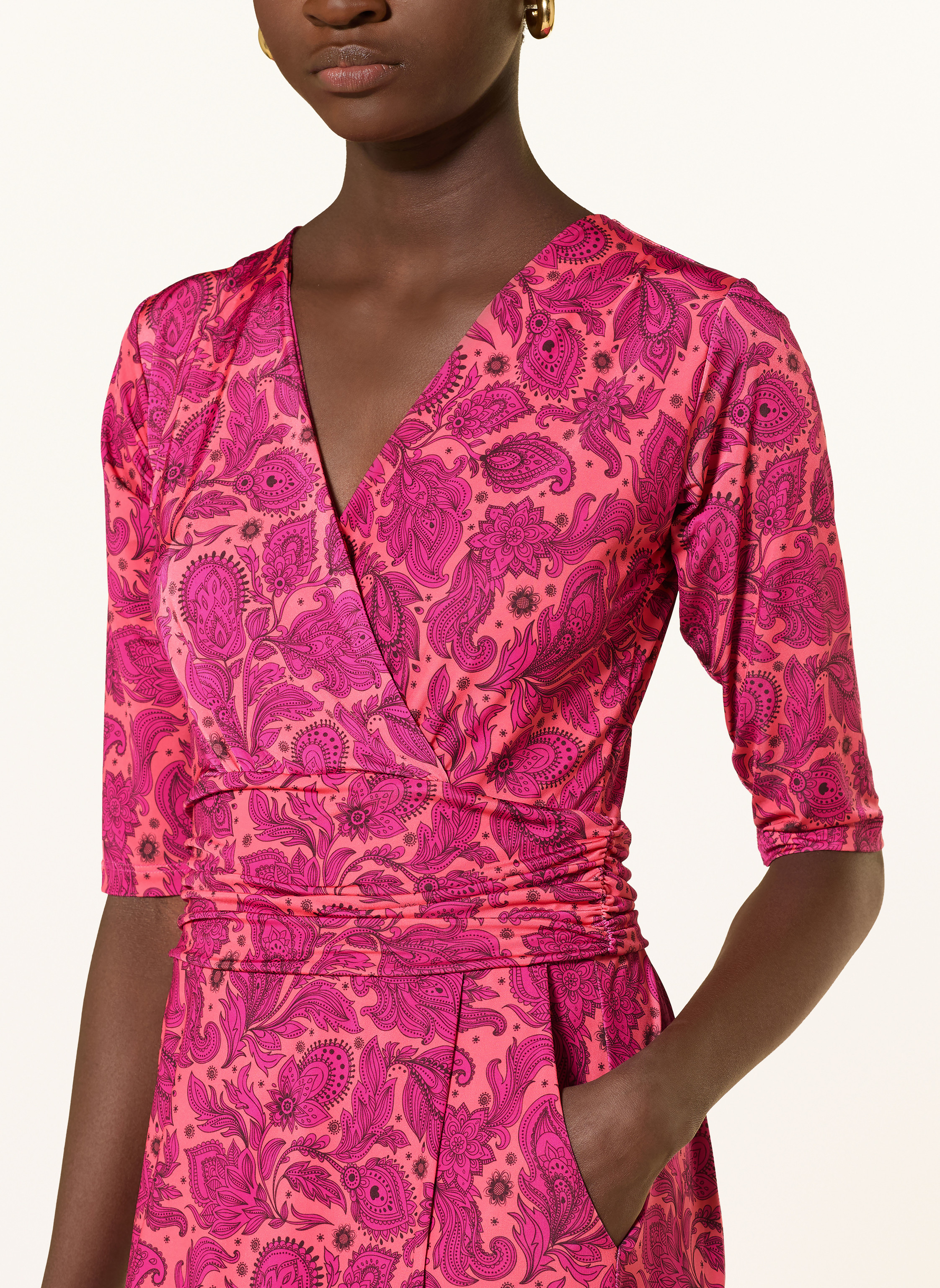 Thumbnail - Marivie Kleid Sophisticated! In Wickeloptik Mit 3/4-Arm pink