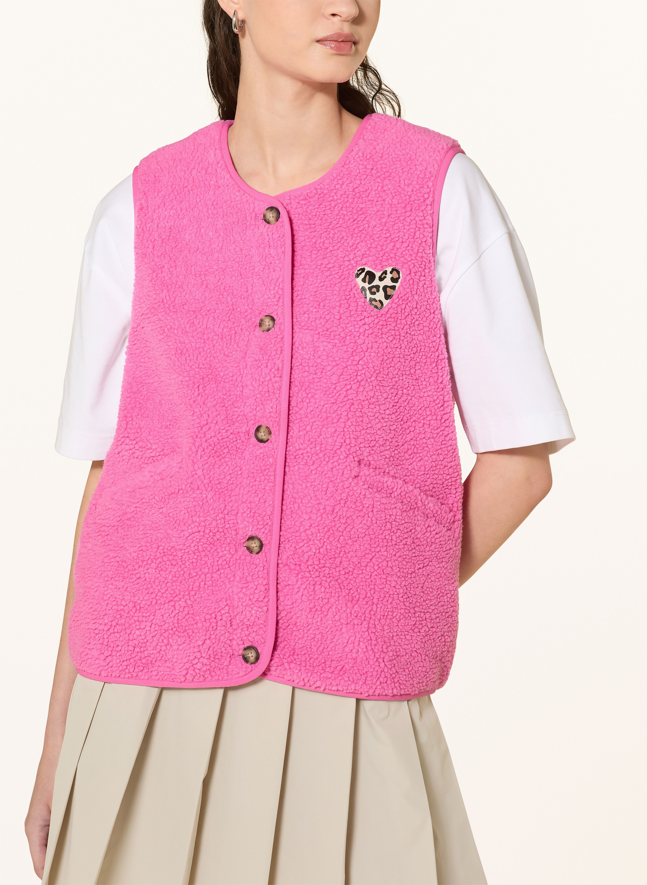 Thumbnail - Only Teddyfell-Weste pink