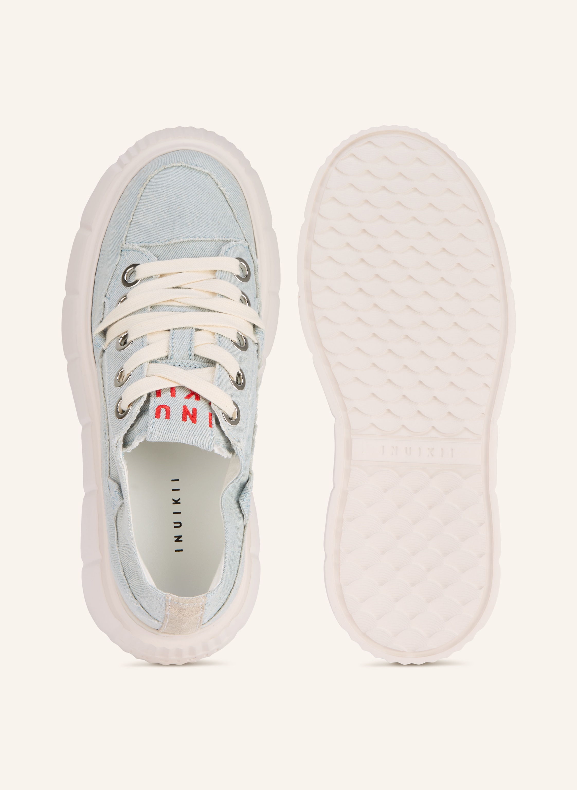 Thumbnail - Inuikii Sneaker Matilda Frayed Denim blau