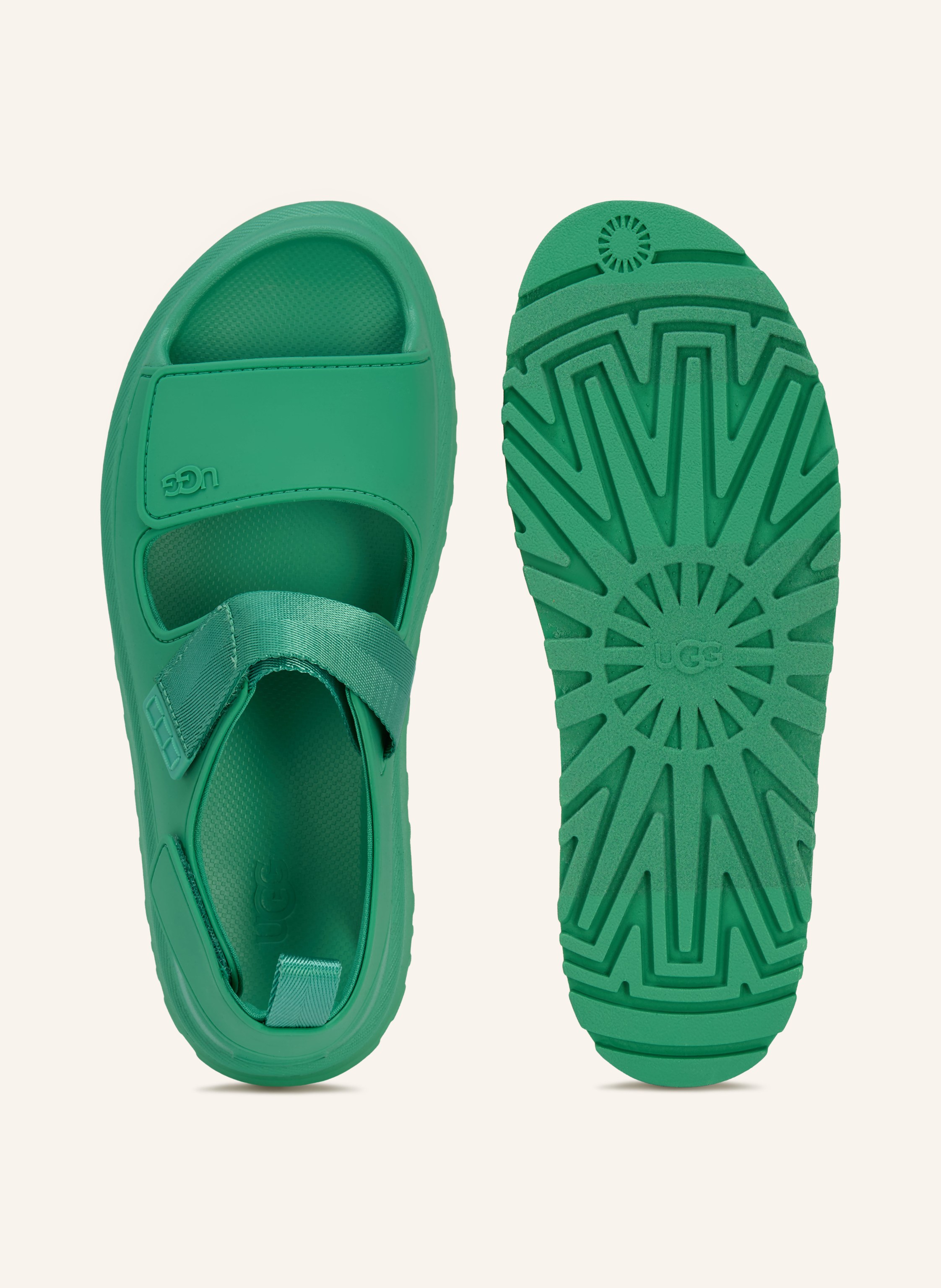 Thumbnail - Ugg Plateau-Sandalen Goldenglow gruen